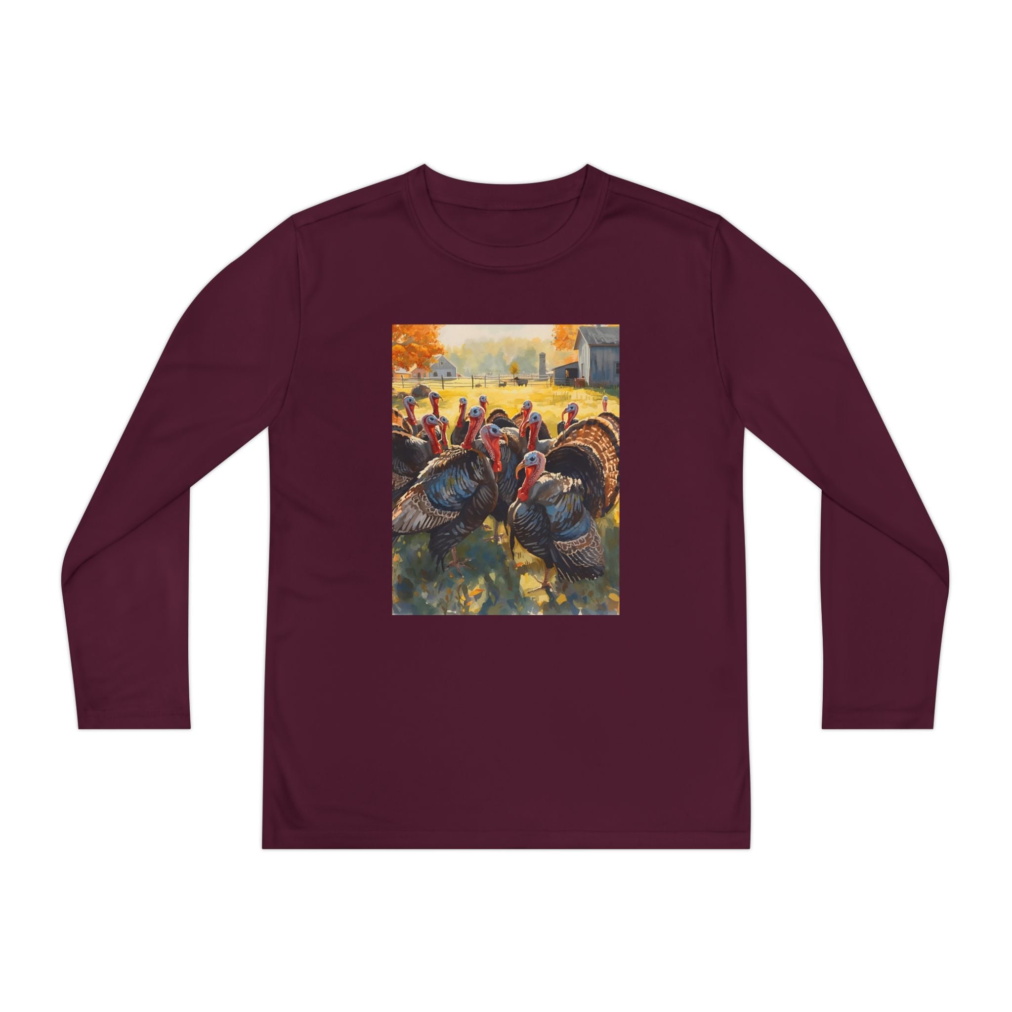 Thanksgiving Turkey Youth Long Sleeve Turkey Tee, Thanksgiving Shirt, Fall Outfit, Holiday Apparel, Kids Long Sleeve Top, Autumn Clothing