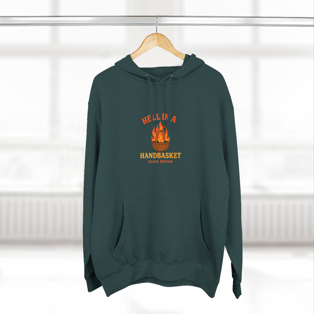 Hell In A HandBasket Funny Three-Panel Fleece Hoodie