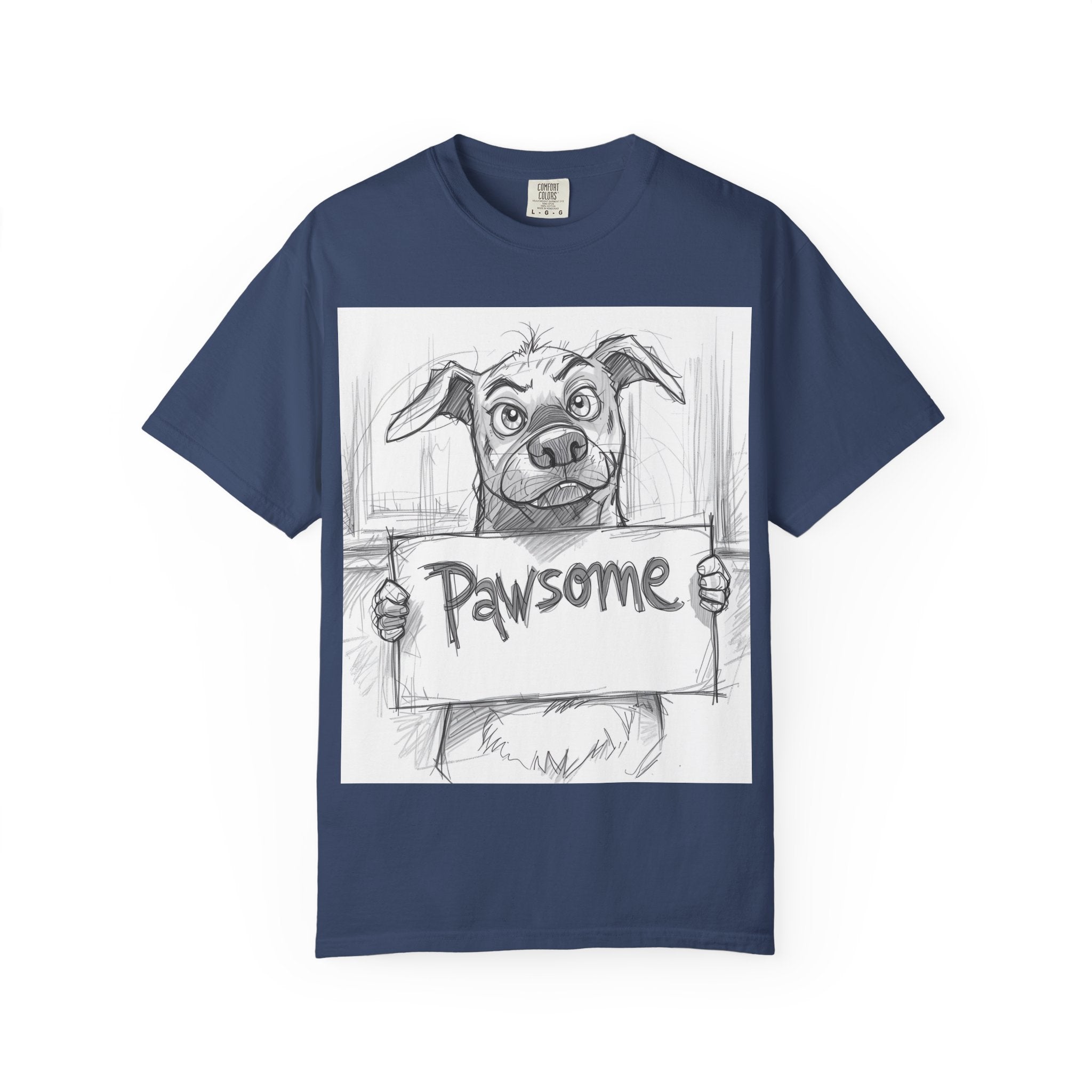 Pawsome Dog Lover T-shirt - Unisex Garment-Dyed Tee, Pet Owner Gift, Animal Lover Apparel, Funny Dog Shirt, Casual Wear