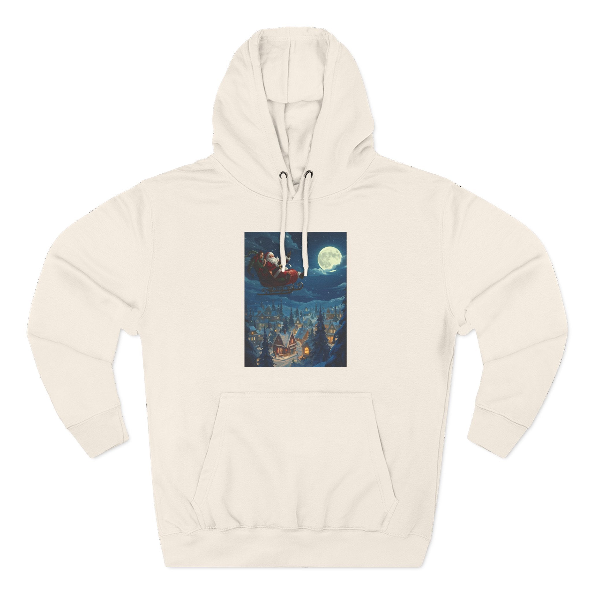 Christmas Santa Sleigh Three-Panel Fleece Hoodie