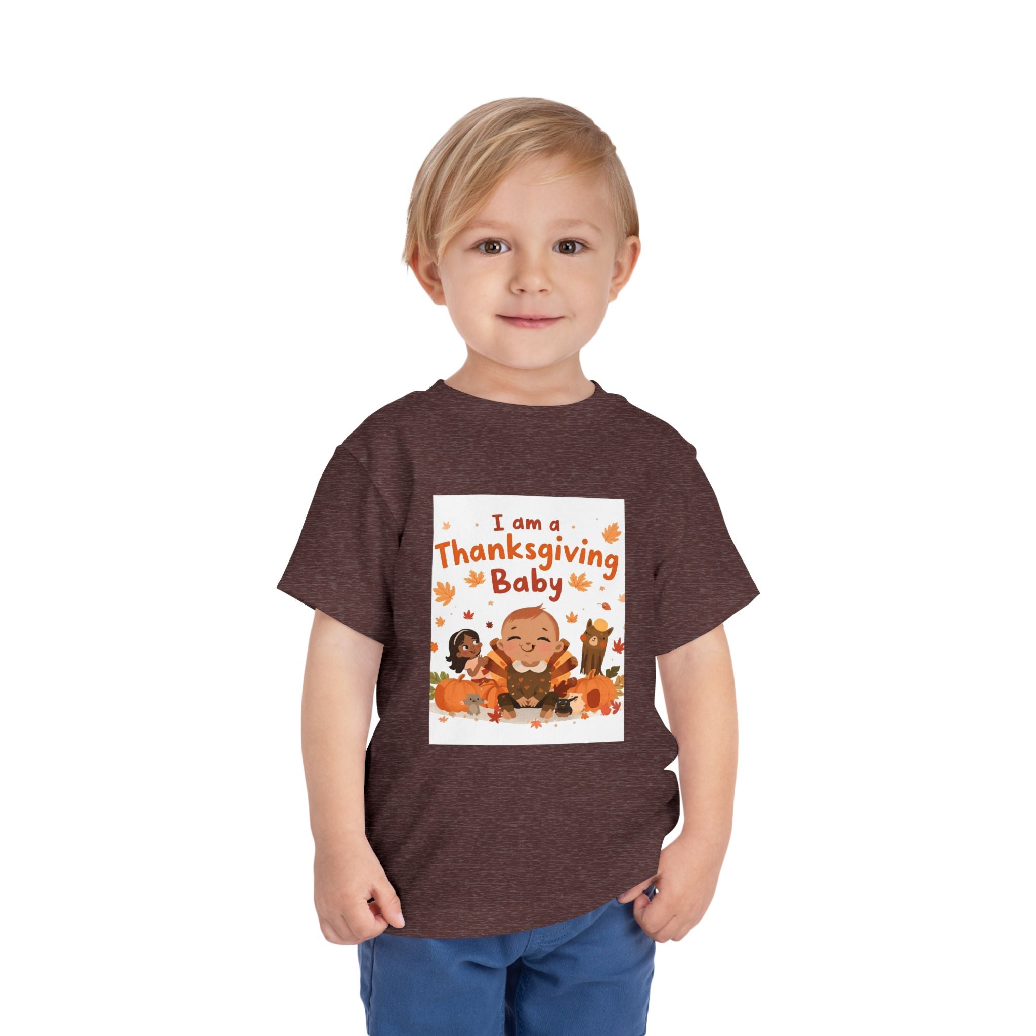 I Am A Thanksgiving Baby Toddler Short Sleeve Tee