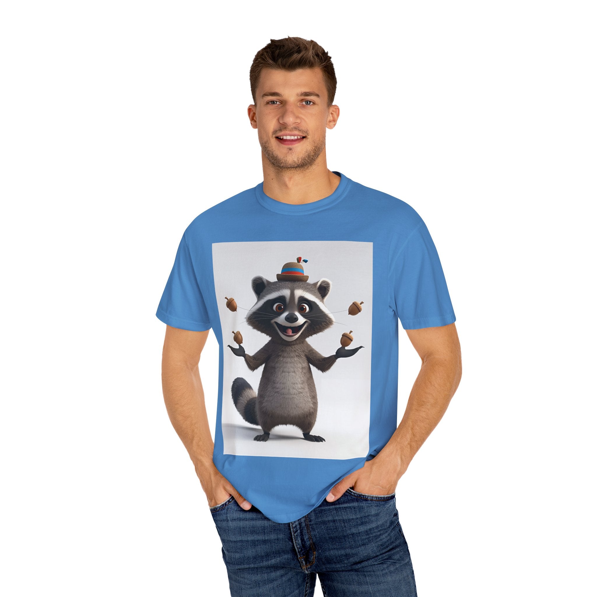 Whimsical Raccoon T-Shirt, Unisex Graphic Tee, Cute Animal Shirt, Fun Gift for Kids and Adults, Quirky Nature Lover Apparel, Party Wear