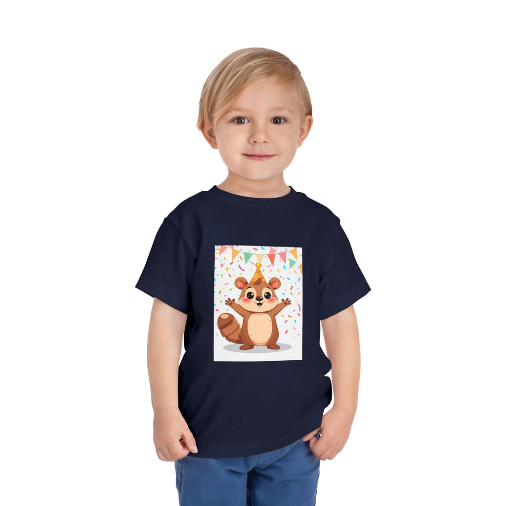 Party Animal With Squirl Toddler Short Sleeve Tee