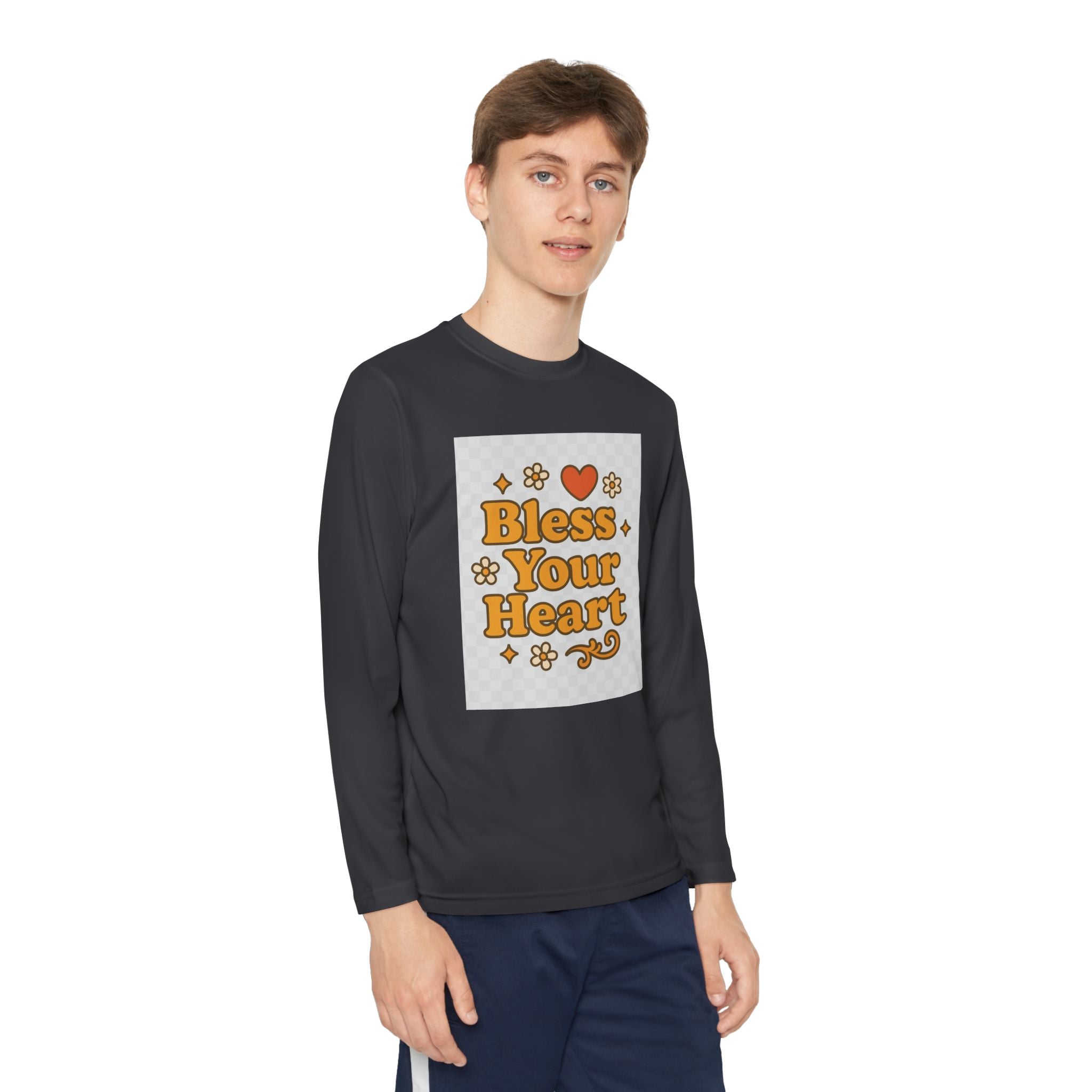 Bless Your Heart Youth Long Sleeve Competitor Tee