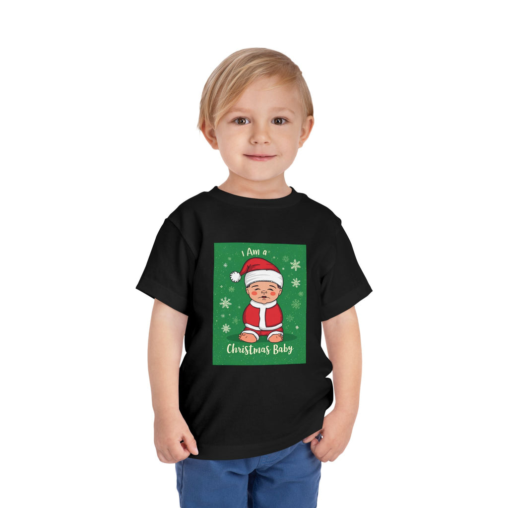 I Am A Christmas Baby Toddler Short Sleeve Tee