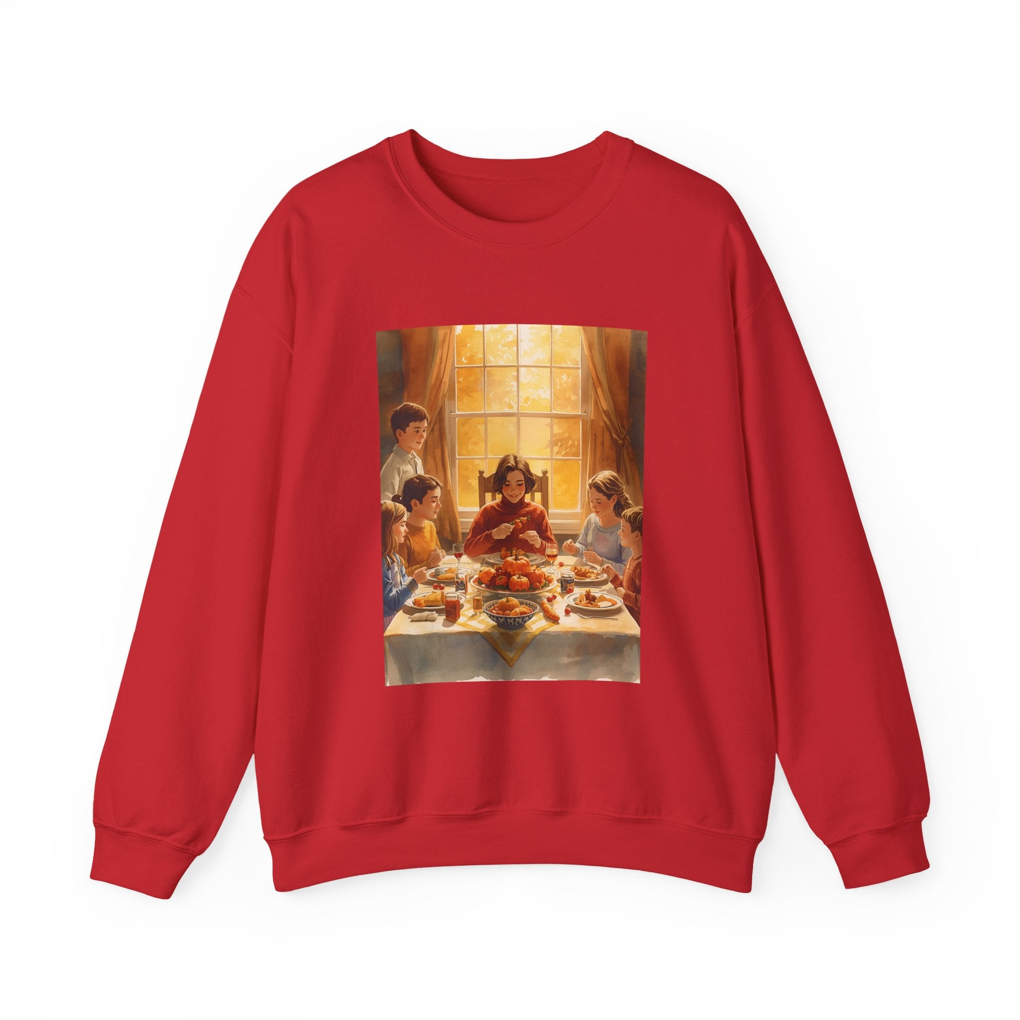 Cozy Family Dinner Crewneck Sweatshirt | Warm Winter Apparel, Casual Layering, Gift for Holidays, Family Gatherings, Nostalgic Artwork