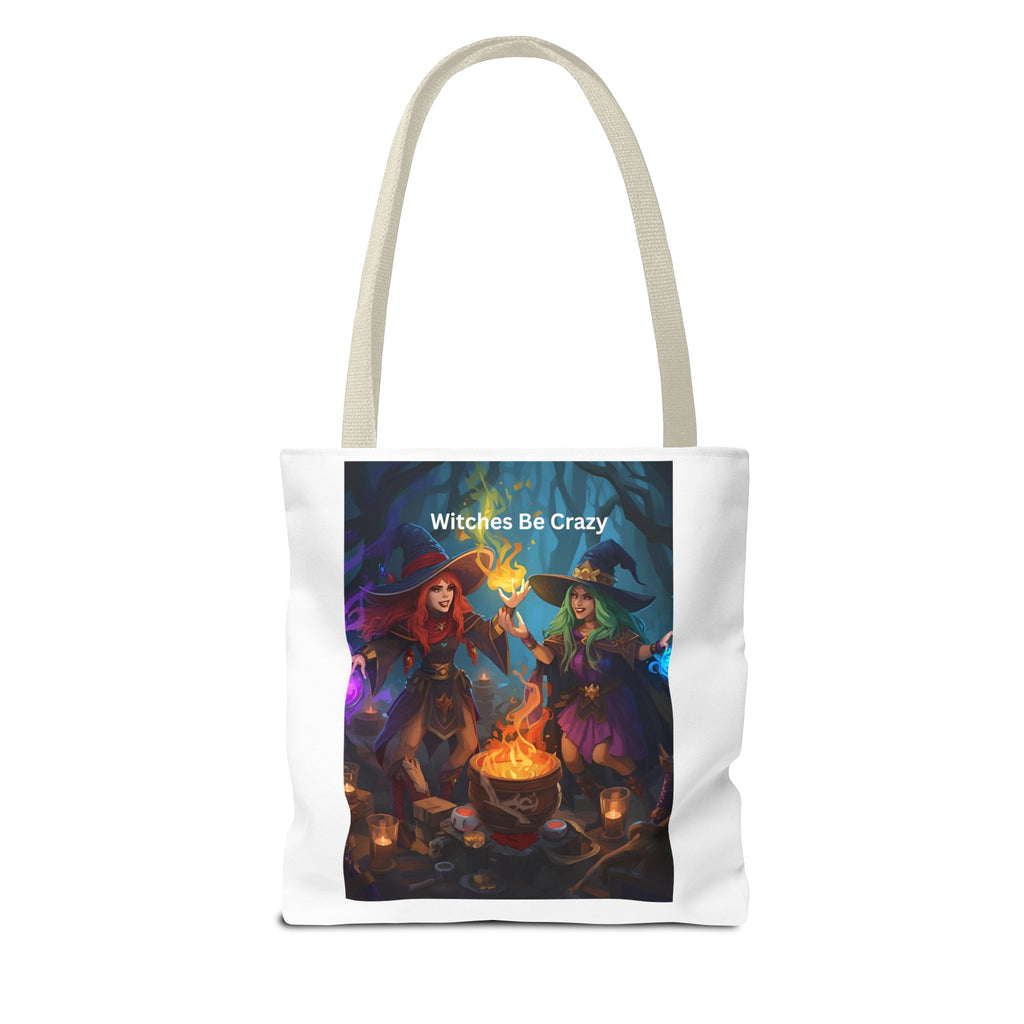 Spooky Halloween Witchy Tote Bag - Witches Be Crazy, Stylish Carryall, Halloween Gift, Boho Bag, Magic Lover's Accessory, Unique Shopper