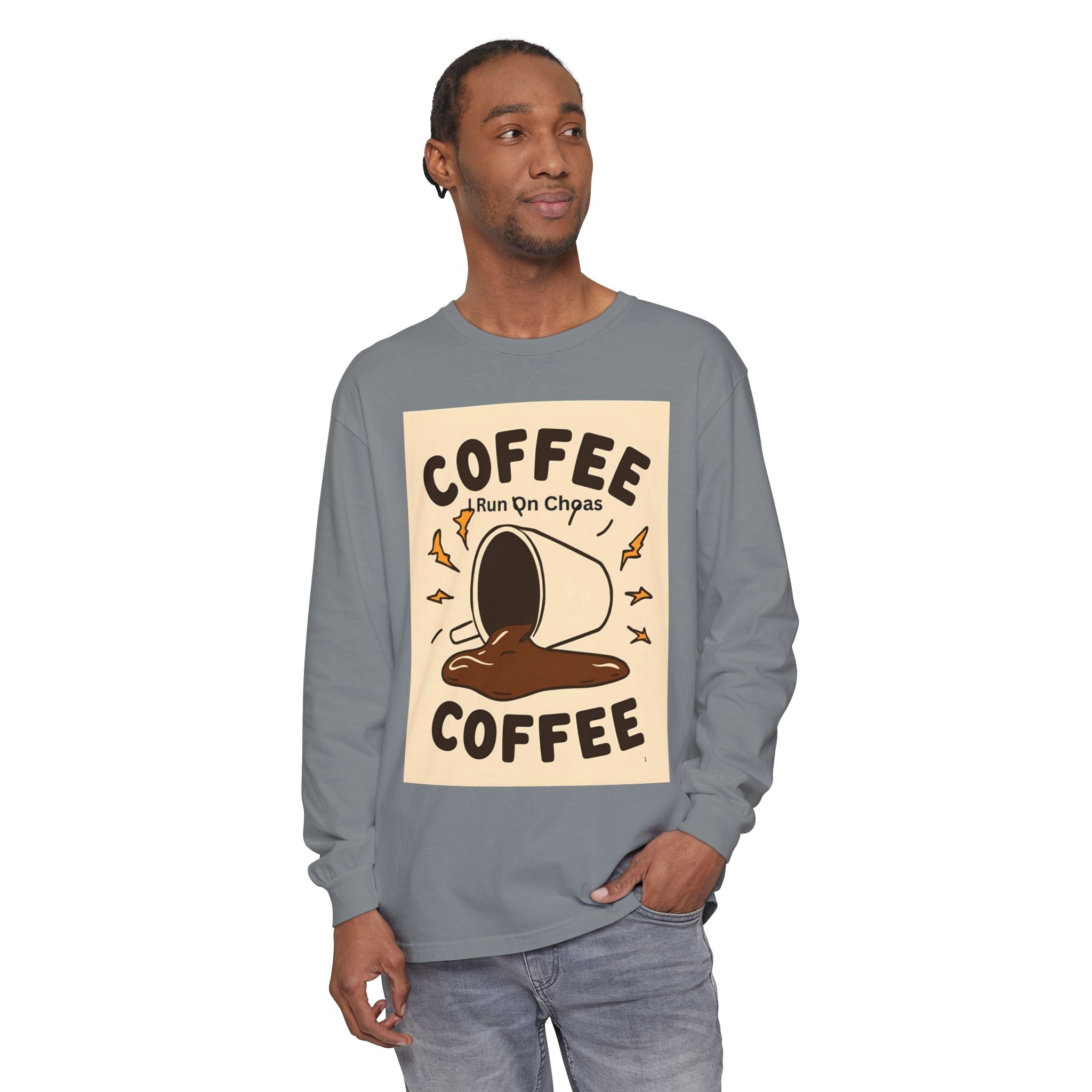 Coffee Coffee Unisex Garment-dyed Long Sleeve T-Shirt