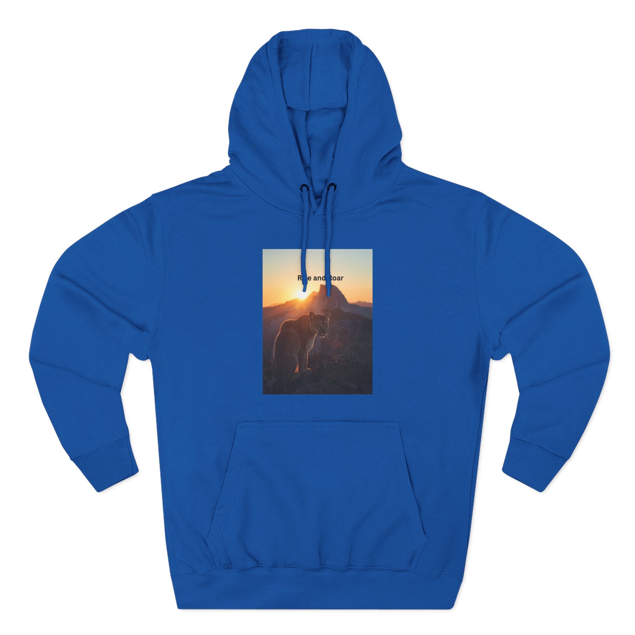 Rise And Roar Sunset Adventure Fleece Hoodie, Cozy Outdoor Hoodie, Travel Apparel, Nature Lover Gift, Comfortable Sweatshirt, Perfect for Bonfires