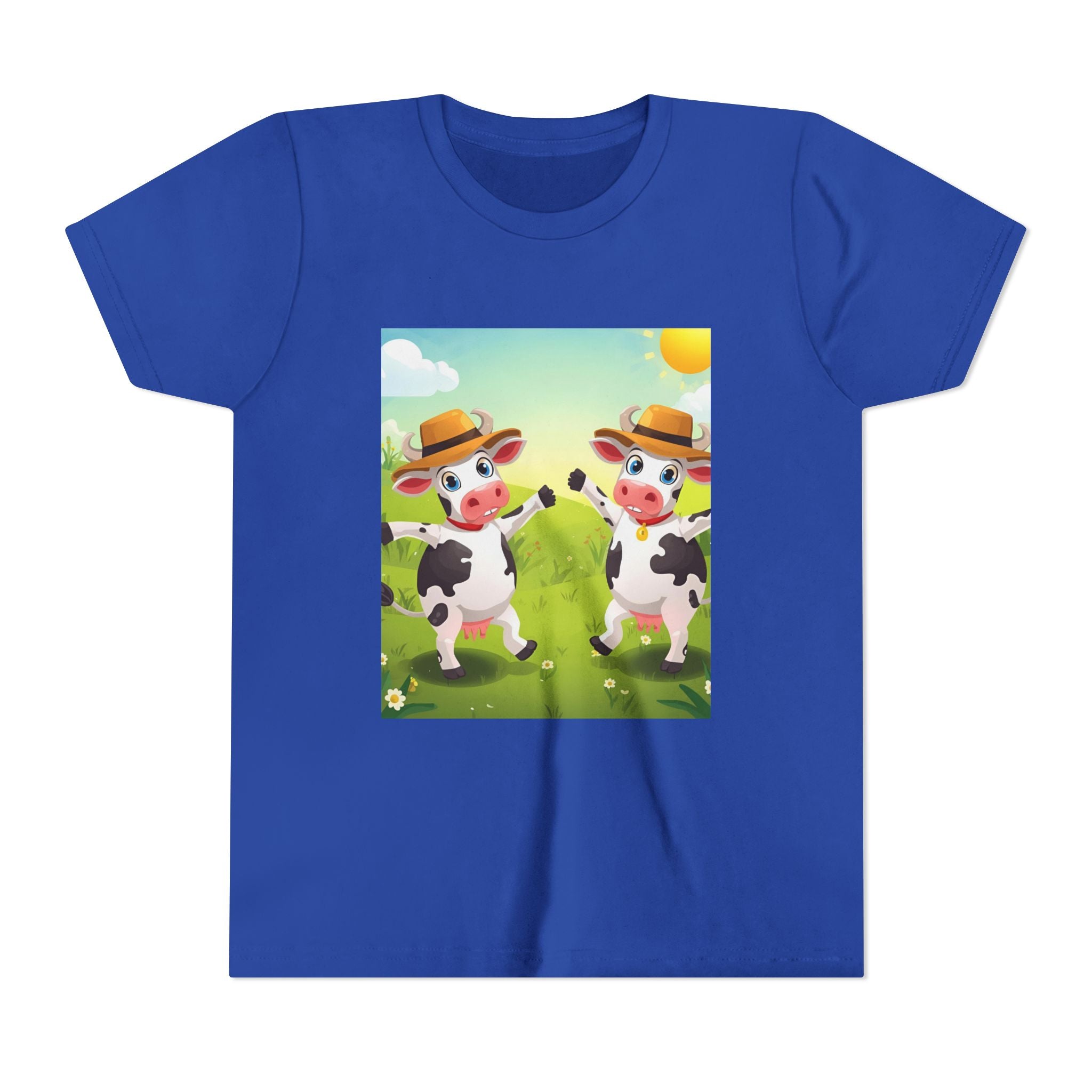 Cute Cow Fun Farm Youth Short Sleeve Tee