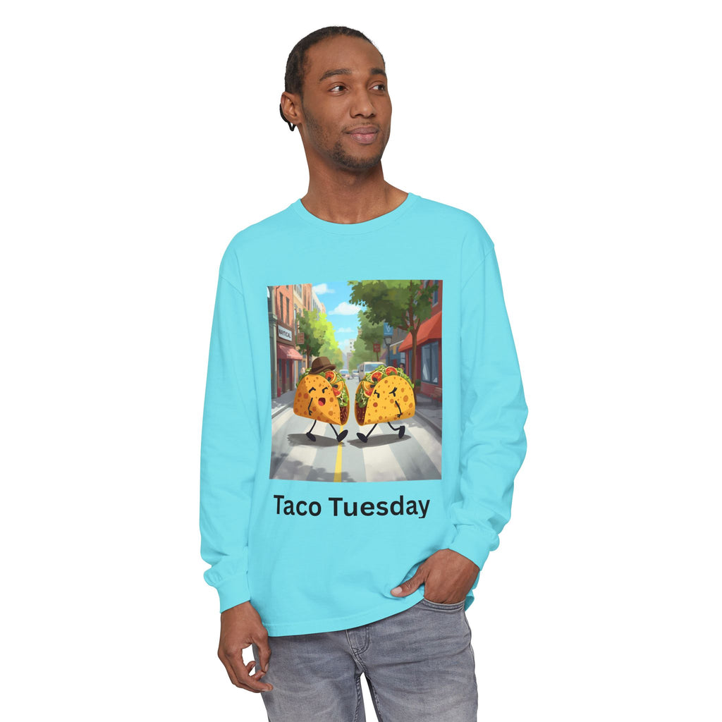 Taco Tuesday Unisex Garment-dyed Long Sleeve T-Shirt
