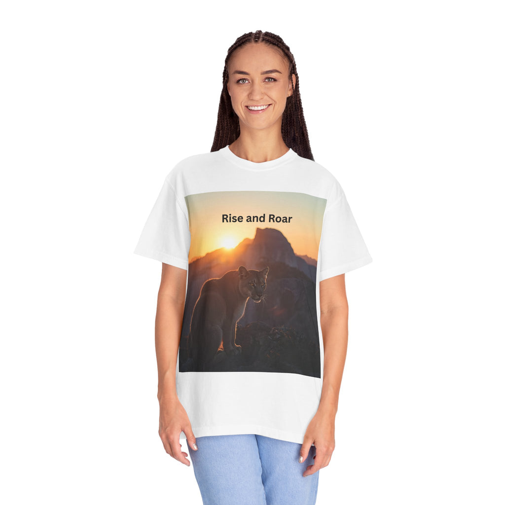Rise And Roar Sunrise Mountain Lion T-Shirt, Rise and Roar Tee, Unisex Cotton Shirt, Graphic Tee for Nature Lovers, Adventure Apparel, Gifts for [...]