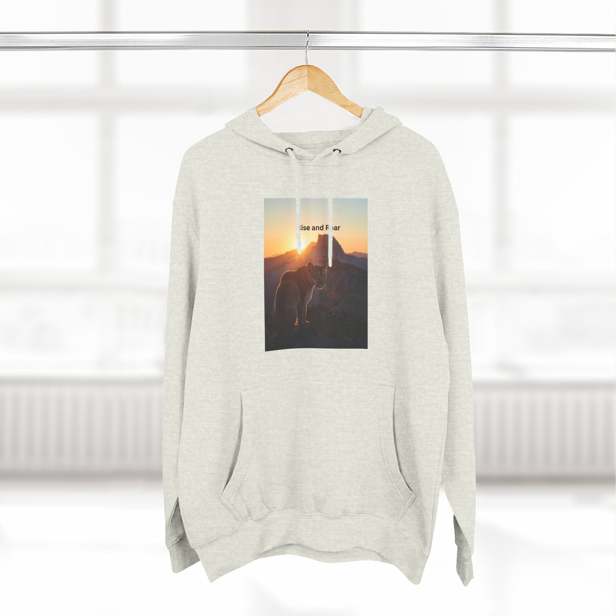 Rise And Roar Sunset Adventure Fleece Hoodie, Cozy Outdoor Hoodie, Travel Apparel, Nature Lover Gift, Comfortable Sweatshirt, Perfect for Bonfires