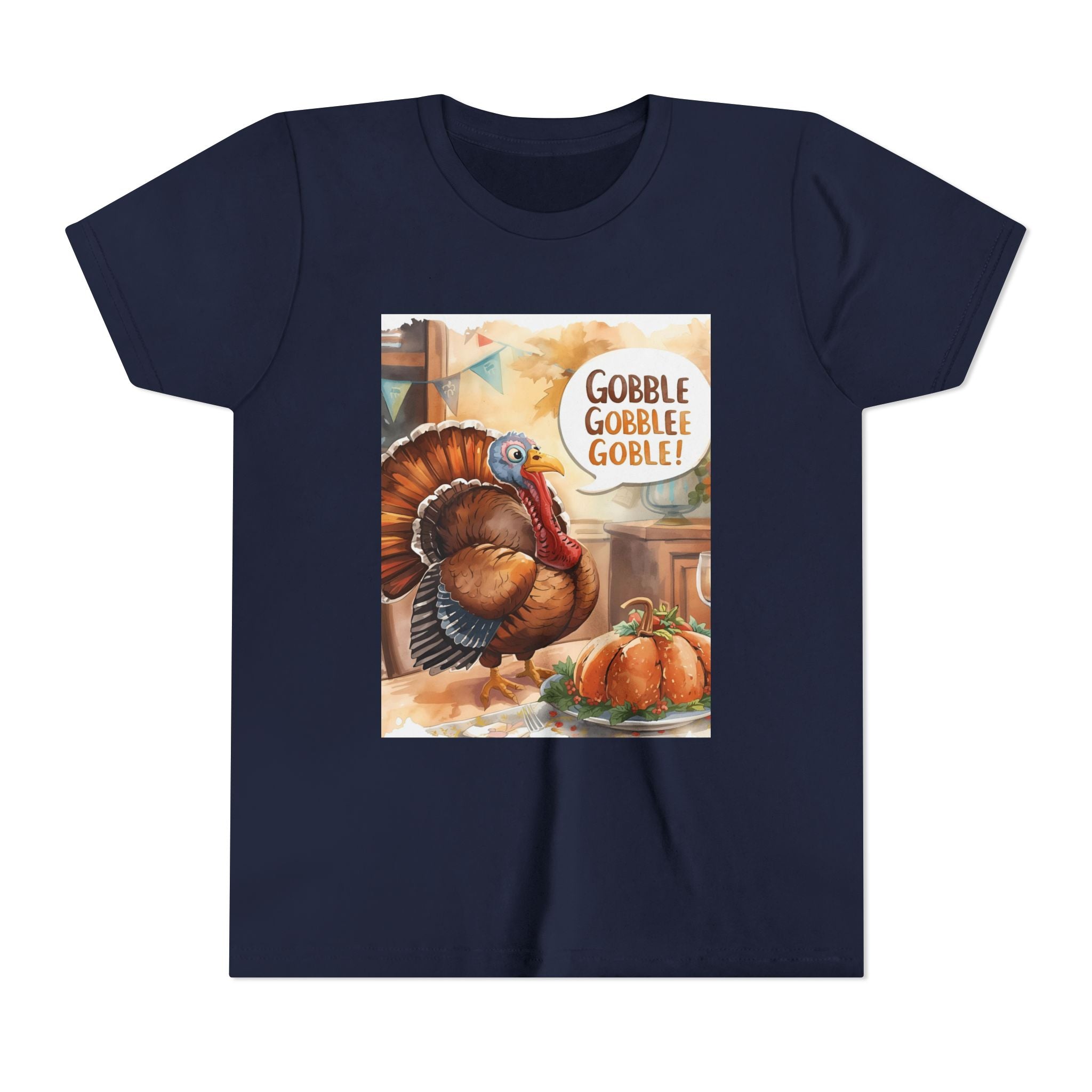 Thanksgiving Turkey Youth Tee, Gobble Gobble Shirt, Kids Thanksgiving Apparel, Fall Celebration Tee, Funny Turkey Shirt