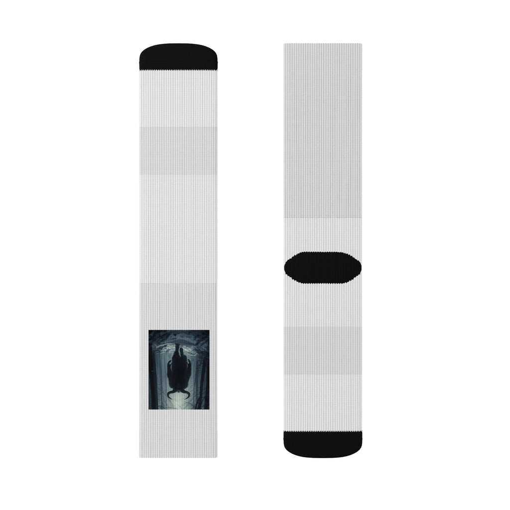 Spooky Forest Snow Creature Sublimation Socks