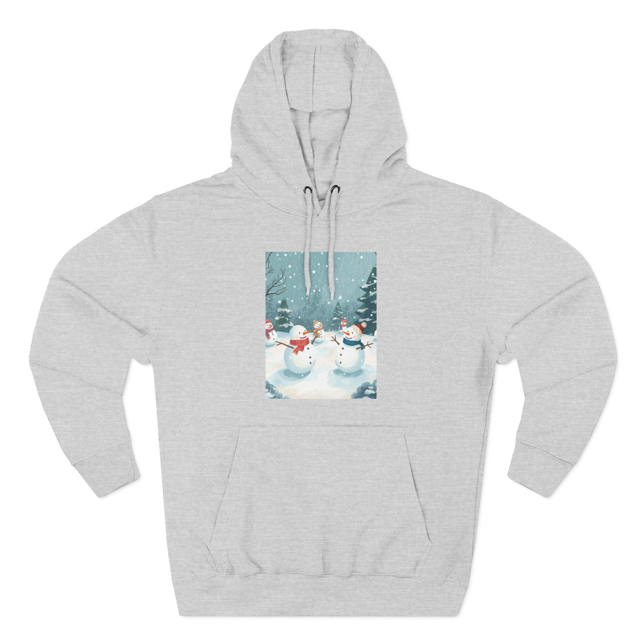Cozy Snowman Hoodie, Winter Apparel, Holiday Gift, Christmas, Fleece Hoodie, Seasonal Style, Cold Weather Wear