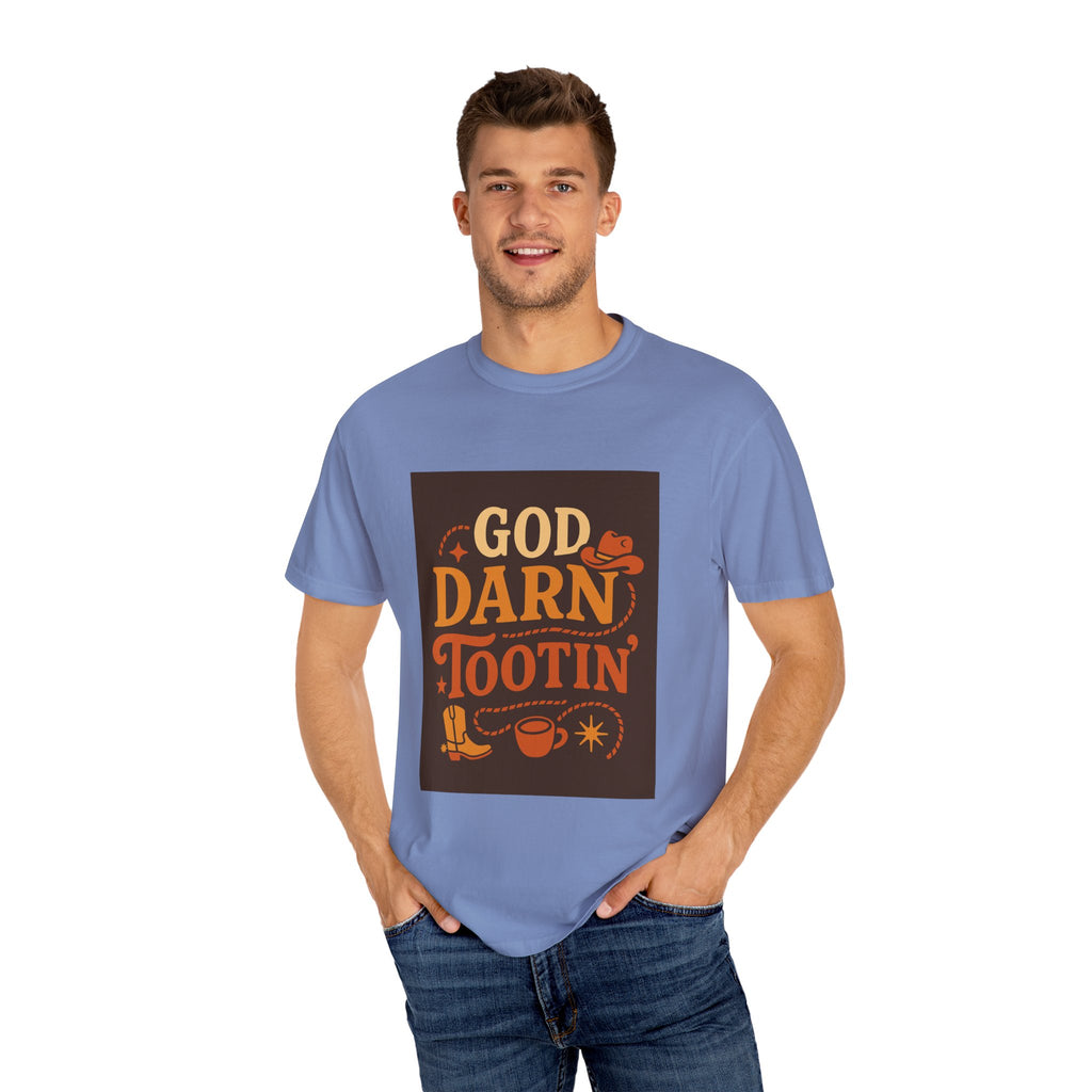 Vintage-Inspired Unisex T-Shirt with 'God Darn Tootin' Graphic - Perfect for Cowpoke Gatherings, Western Themed Events, Gift