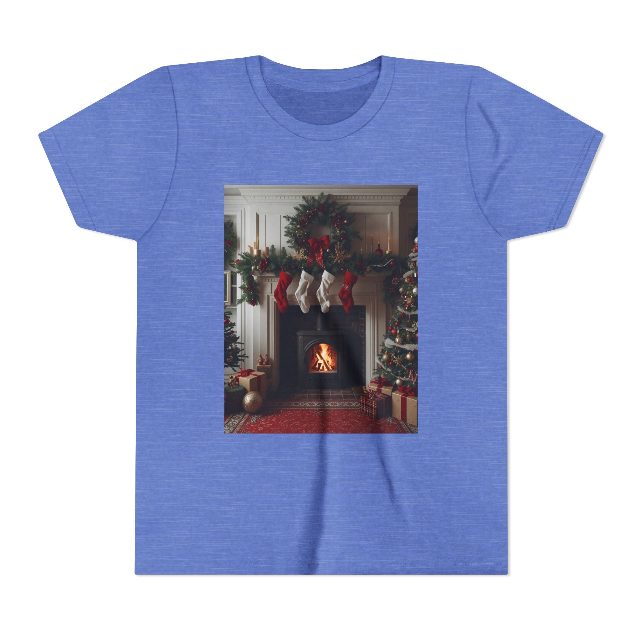 Cozy Christmas Youth Tee, Holiday Gift for Kids, Festive Short Sleeve Shirt, Winter Wear, Family Photos, Christmas Apparel
