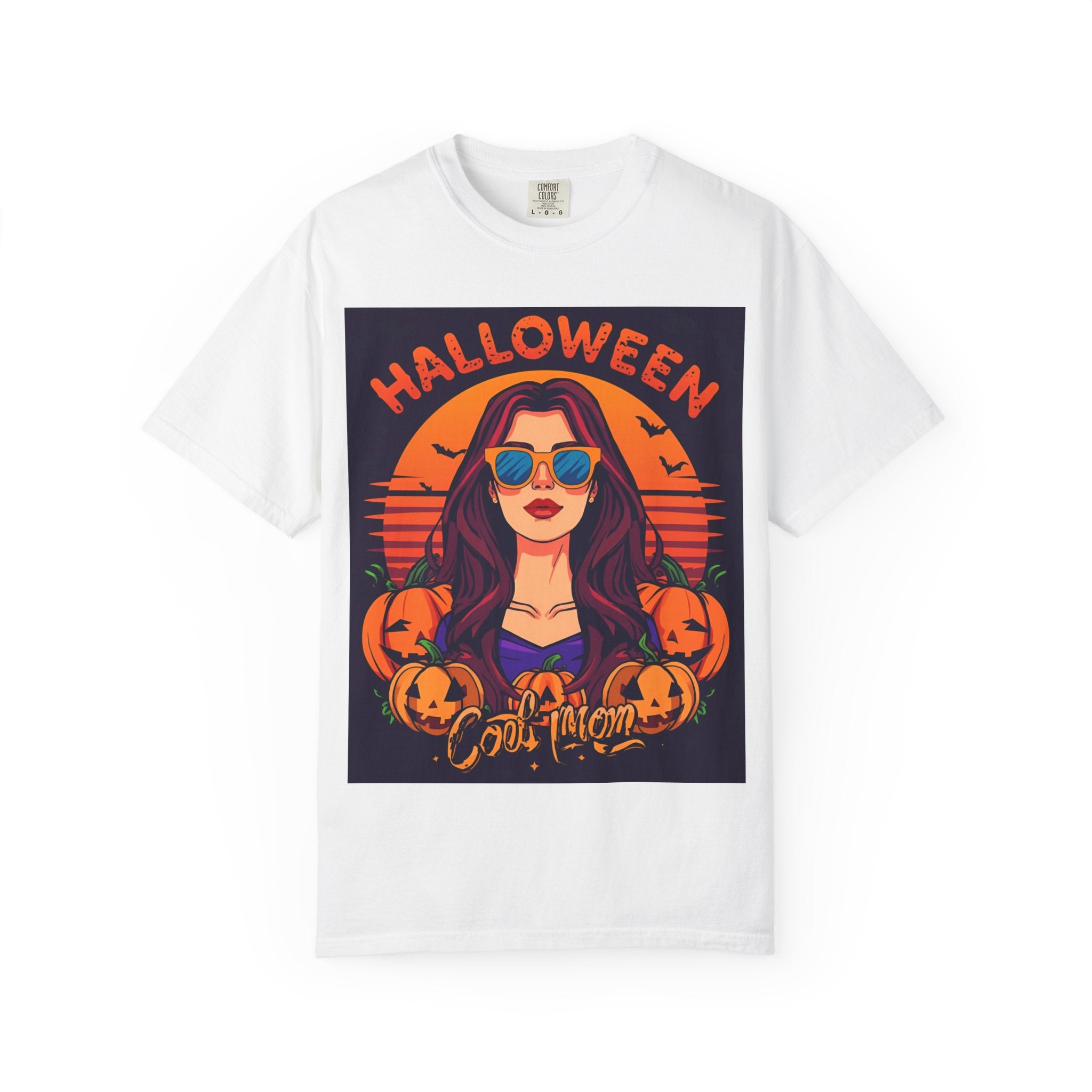 Halloween Cool Mom T-Shirt, Unisex Garment-Dyed Tee, Spooky Season Apparel, Fall Fashion, Halloween Costume Shirt