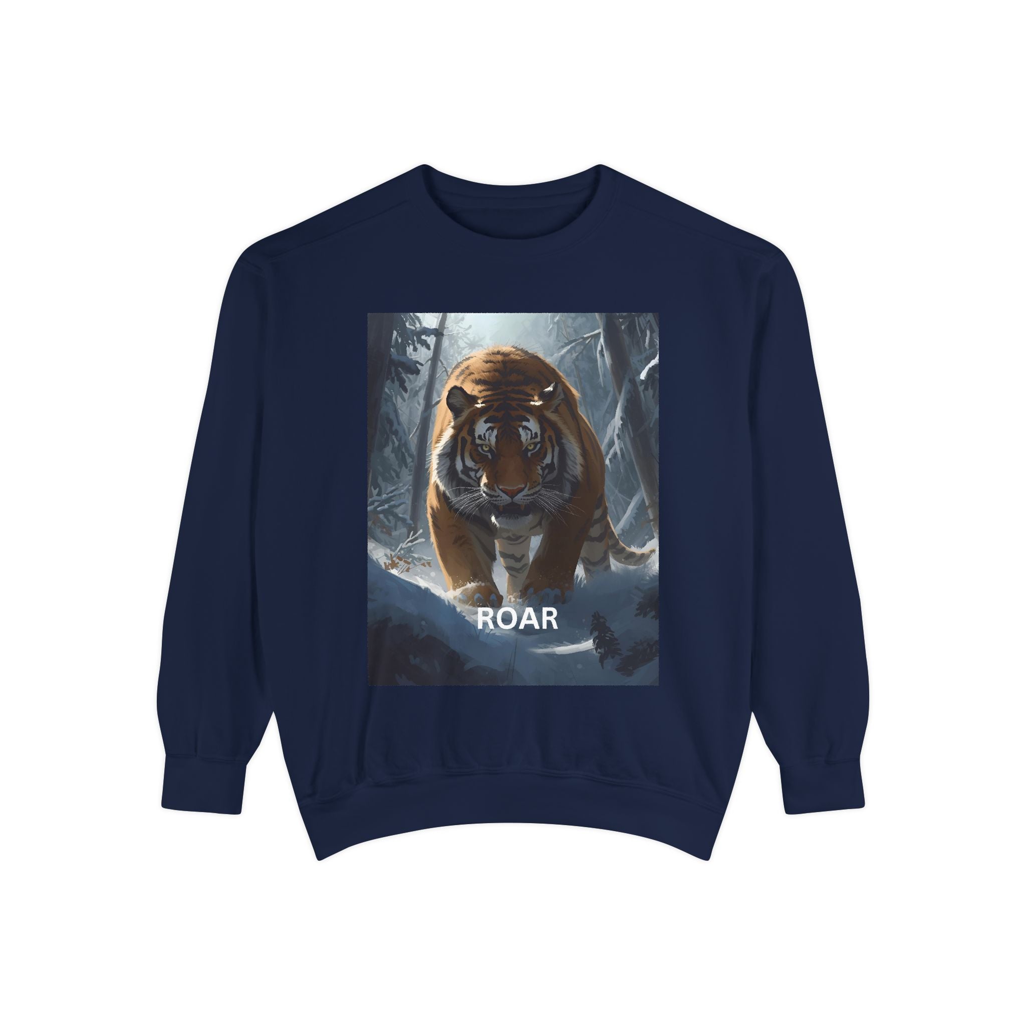 Tiger Roar Snow Unisex Garment-Dyed Sweatshirt