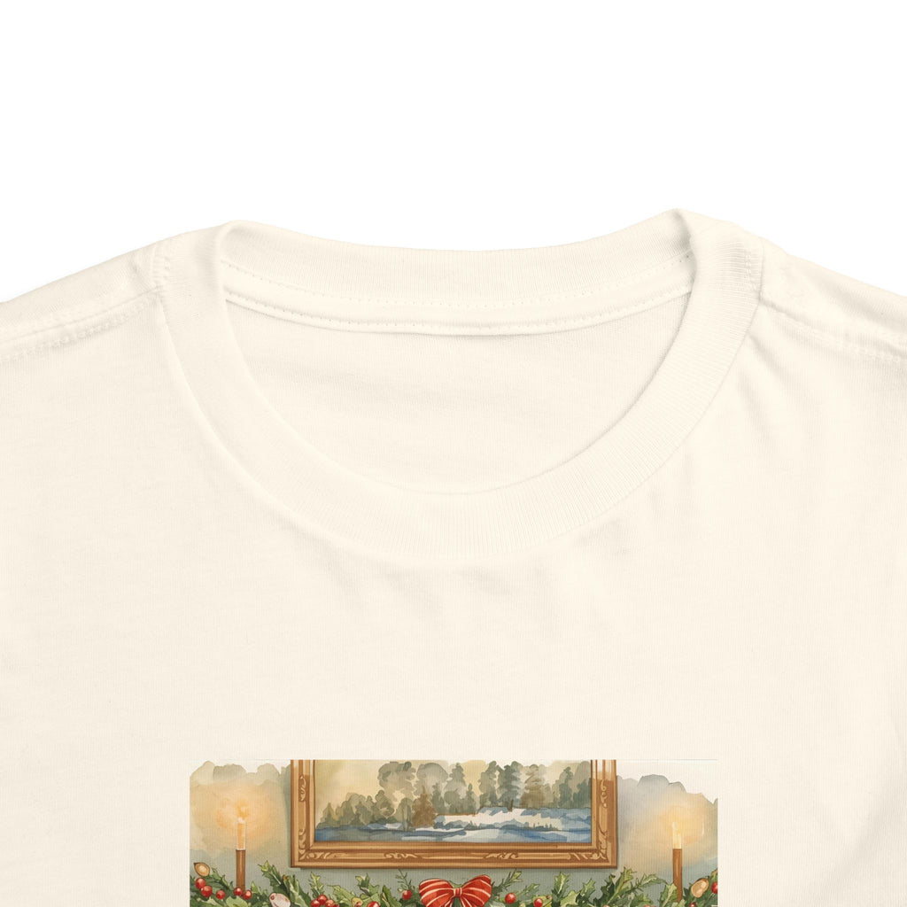 Christmas Stocking Fireplace Toddler Short Sleeve Tee