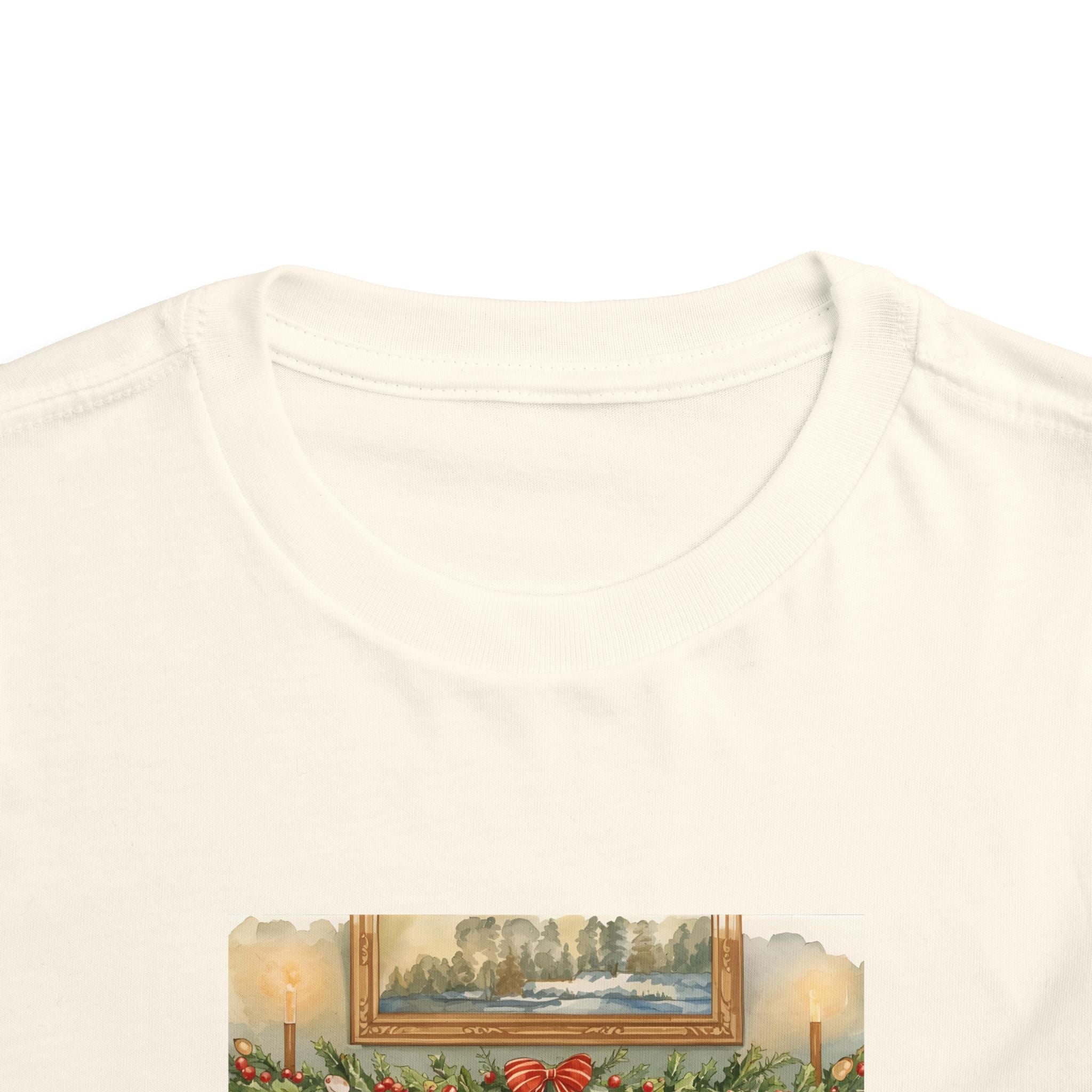 Christmas Stocking Fireplace Toddler Short Sleeve Tee