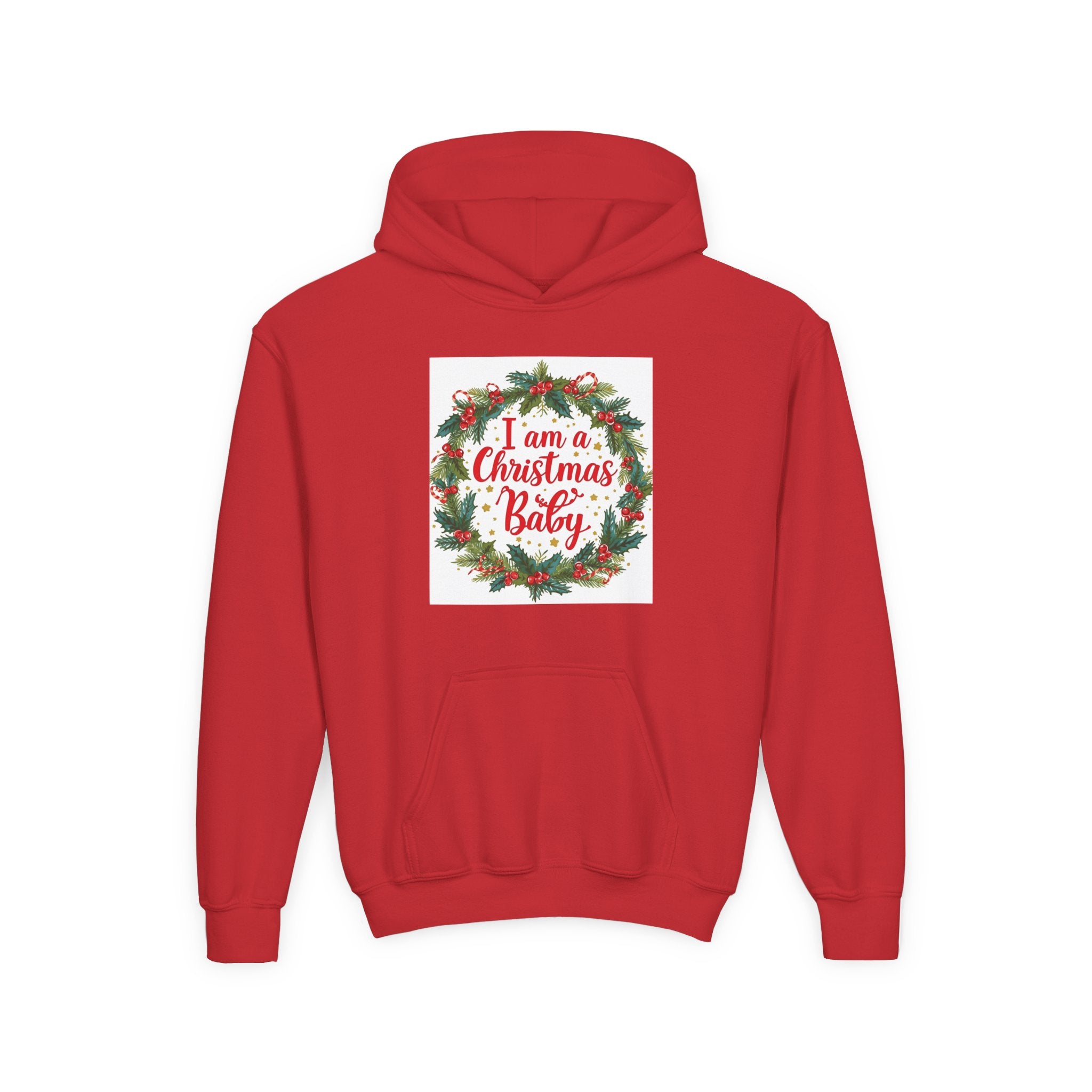 I Am A Christmas Baby Youth Heavy Blend Hooded Sweatshirt