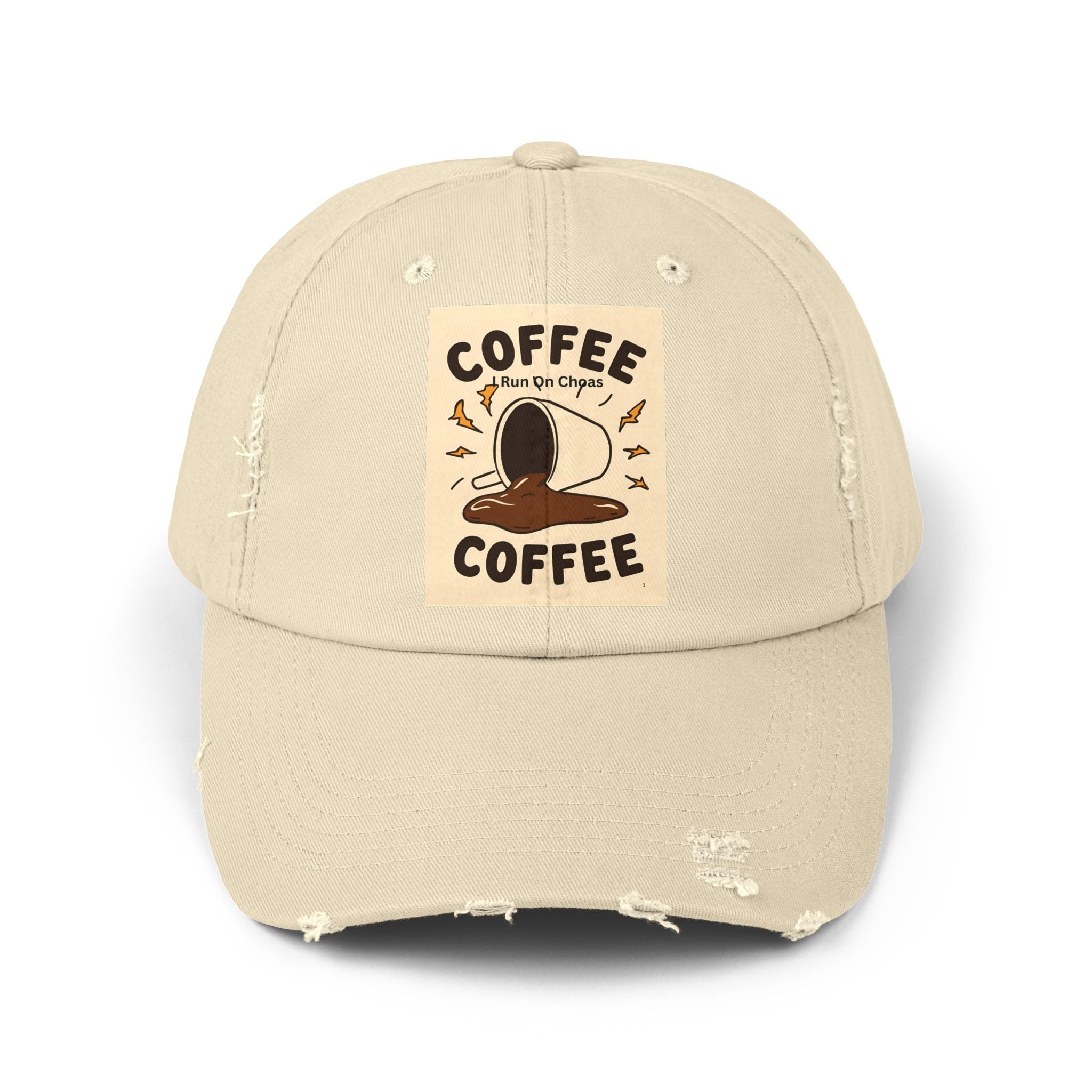 Coffee Coffee Unisex Distressed Cap