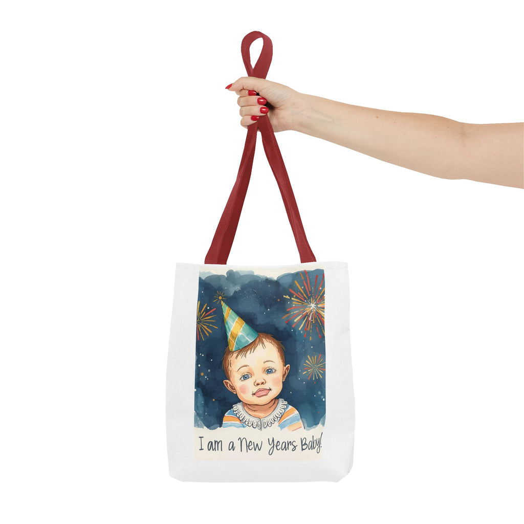 New Year's Baby Tote Bag, Cute Baby Gift, Celebration Bag, New Year Party Accessory, AOP Design, Family Gathering