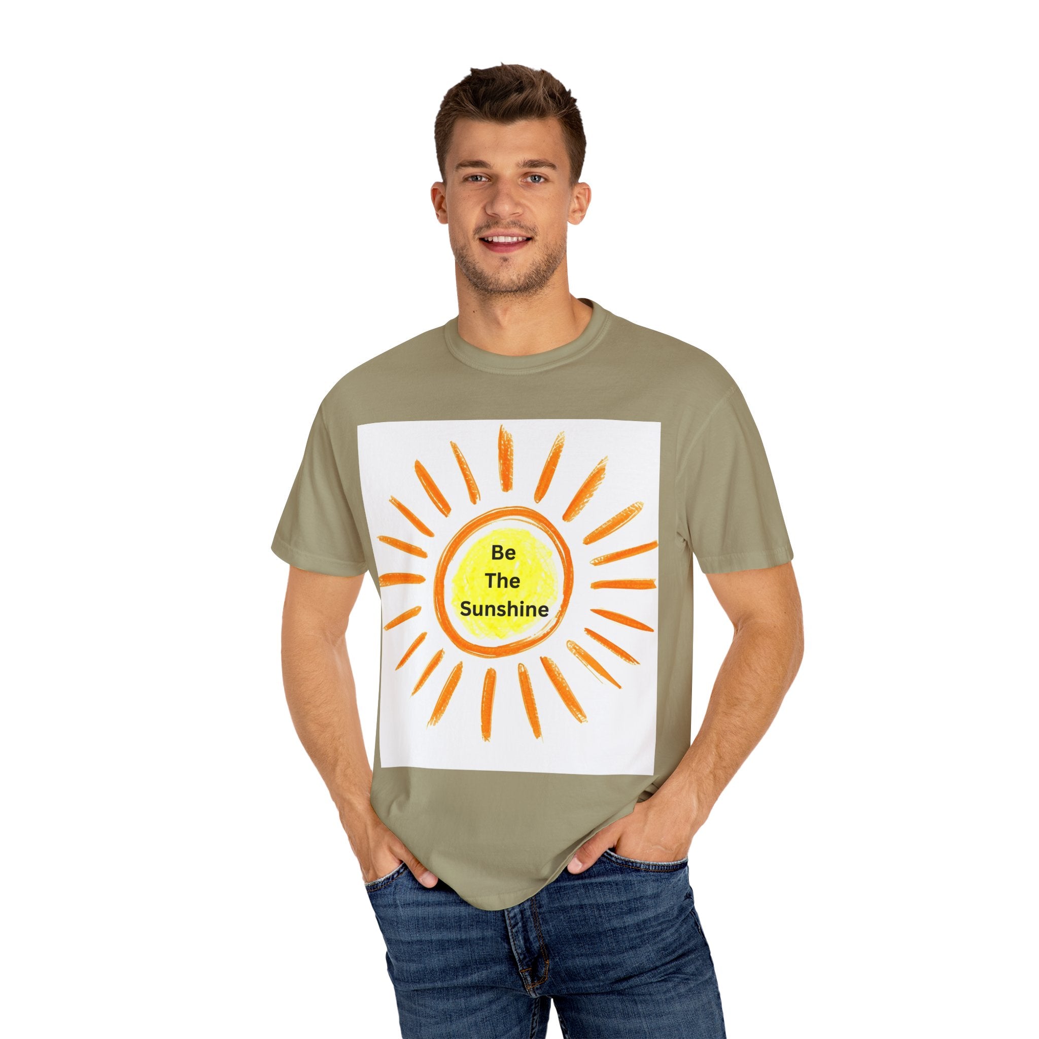 Be The Sunshine Graphic Tee - Unisex Garment-Dyed T-shirt, Positive Vibes T-Shirt, Summer Shirt, Gift for Friends, Motivational Apparel