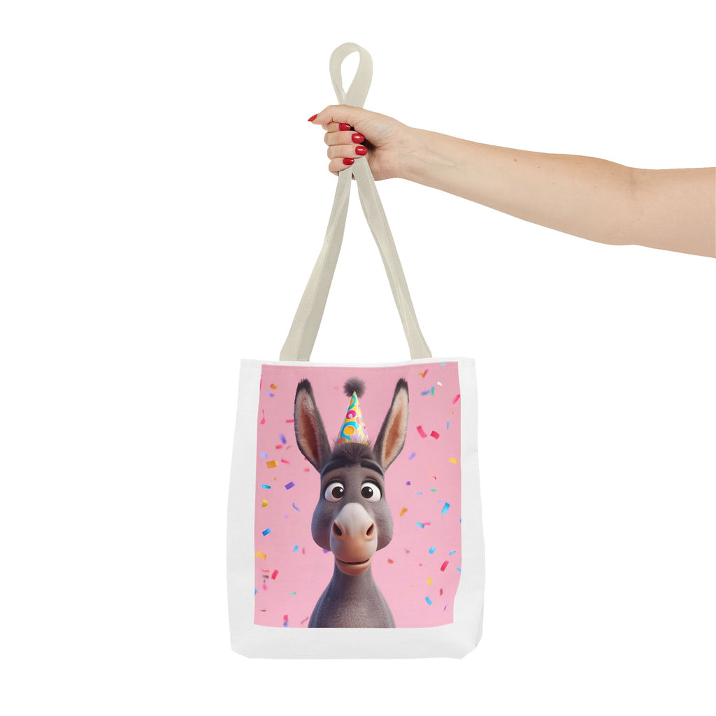 Birthday Donkey Tote Bag, Fun Party Accessory, Eco-Friendly Shopper, Cute Gift for Animal Lovers, Perfect for Birthdays and Celebrations