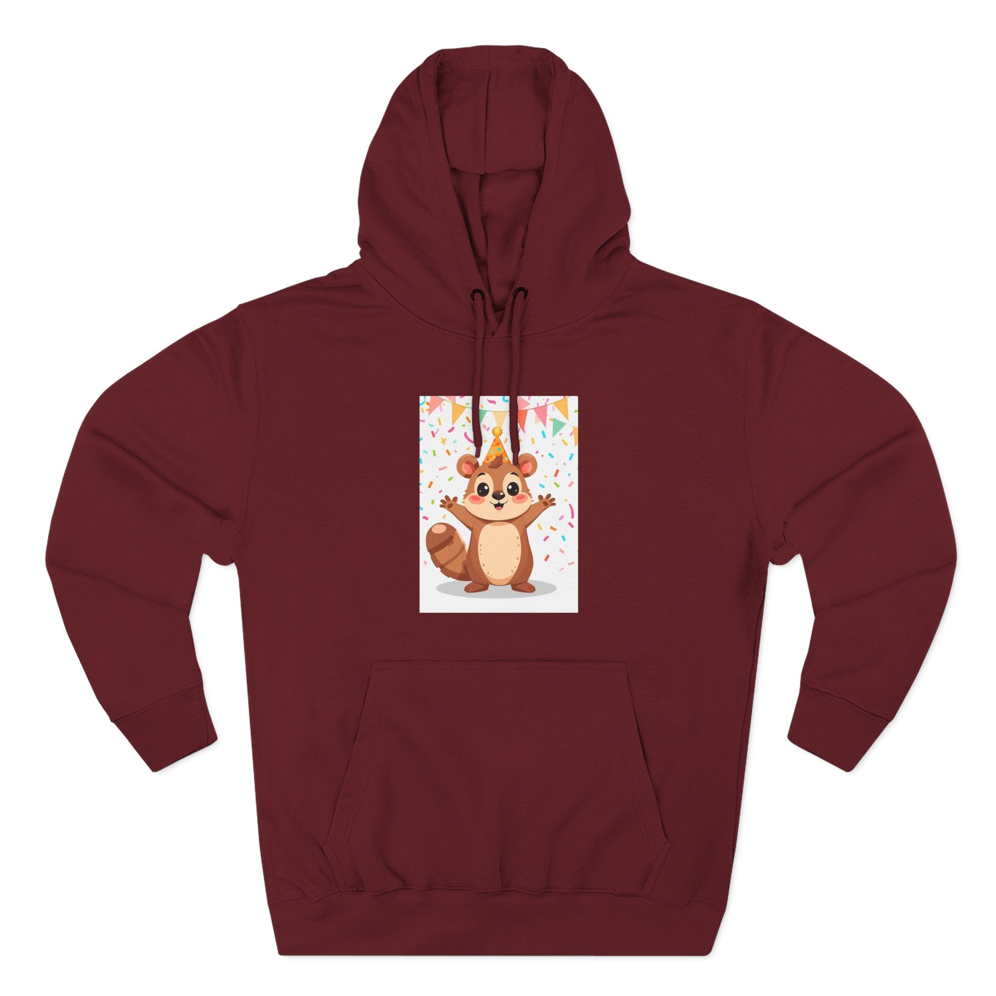 Party Animal With Squirl Three-Panel Fleece Hoodie