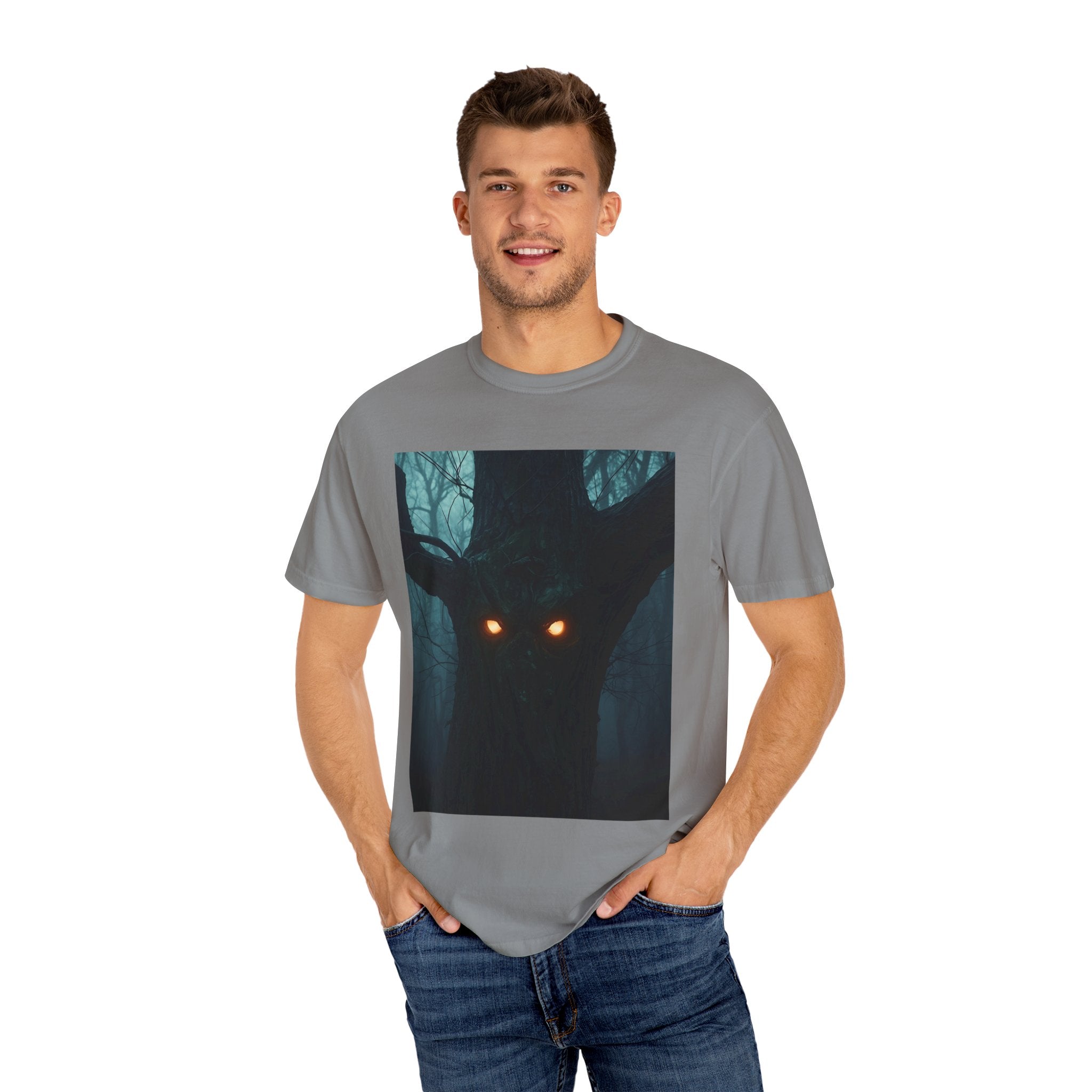 Spooky Forest Creature Unisex T-Shirt, Casual Wear, Gift for Nature Lovers, Halloween Apparel, Trendy Graphic Tee