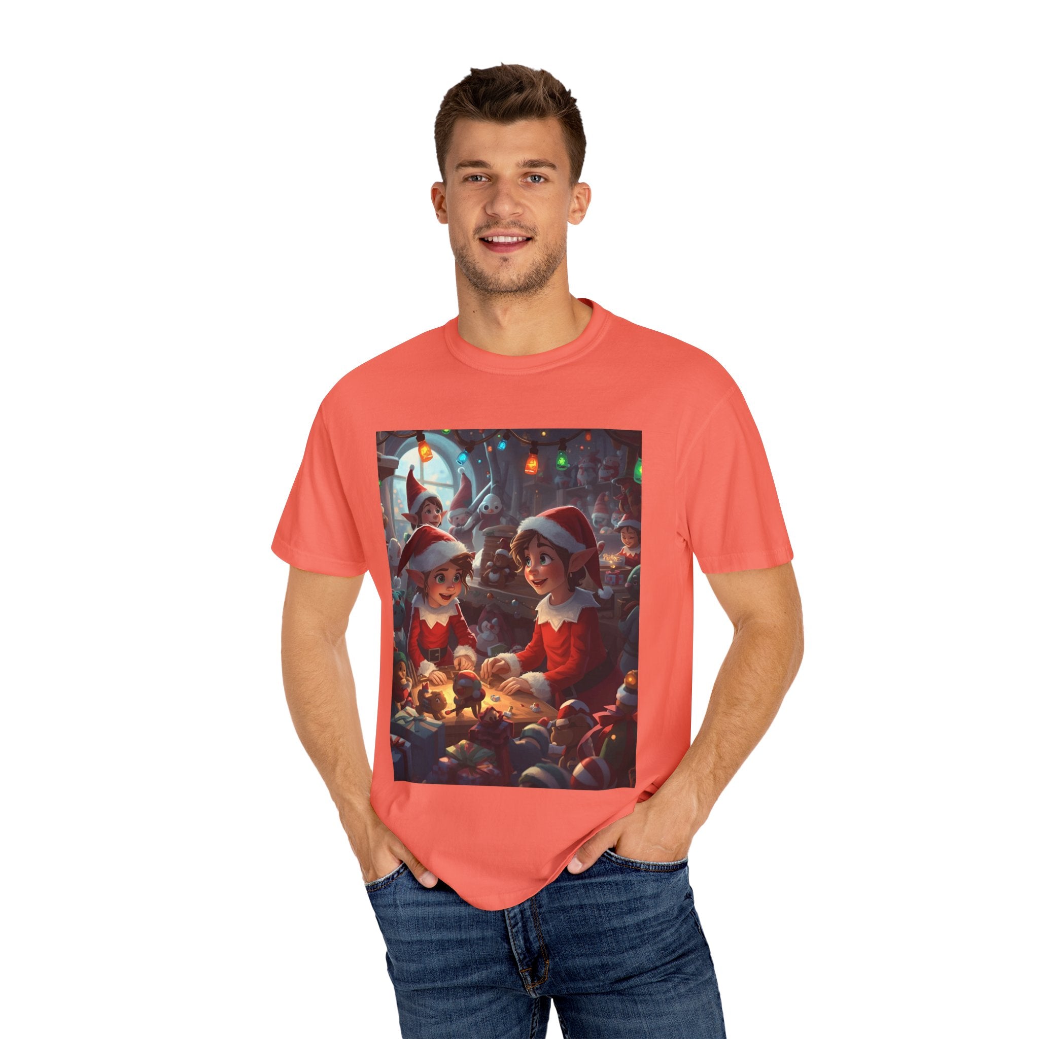 Festive Christmas Elf T-Shirt, Holiday Gift, Unisex Tee, Seasonal Wear, Family Celebration, Santa Theme