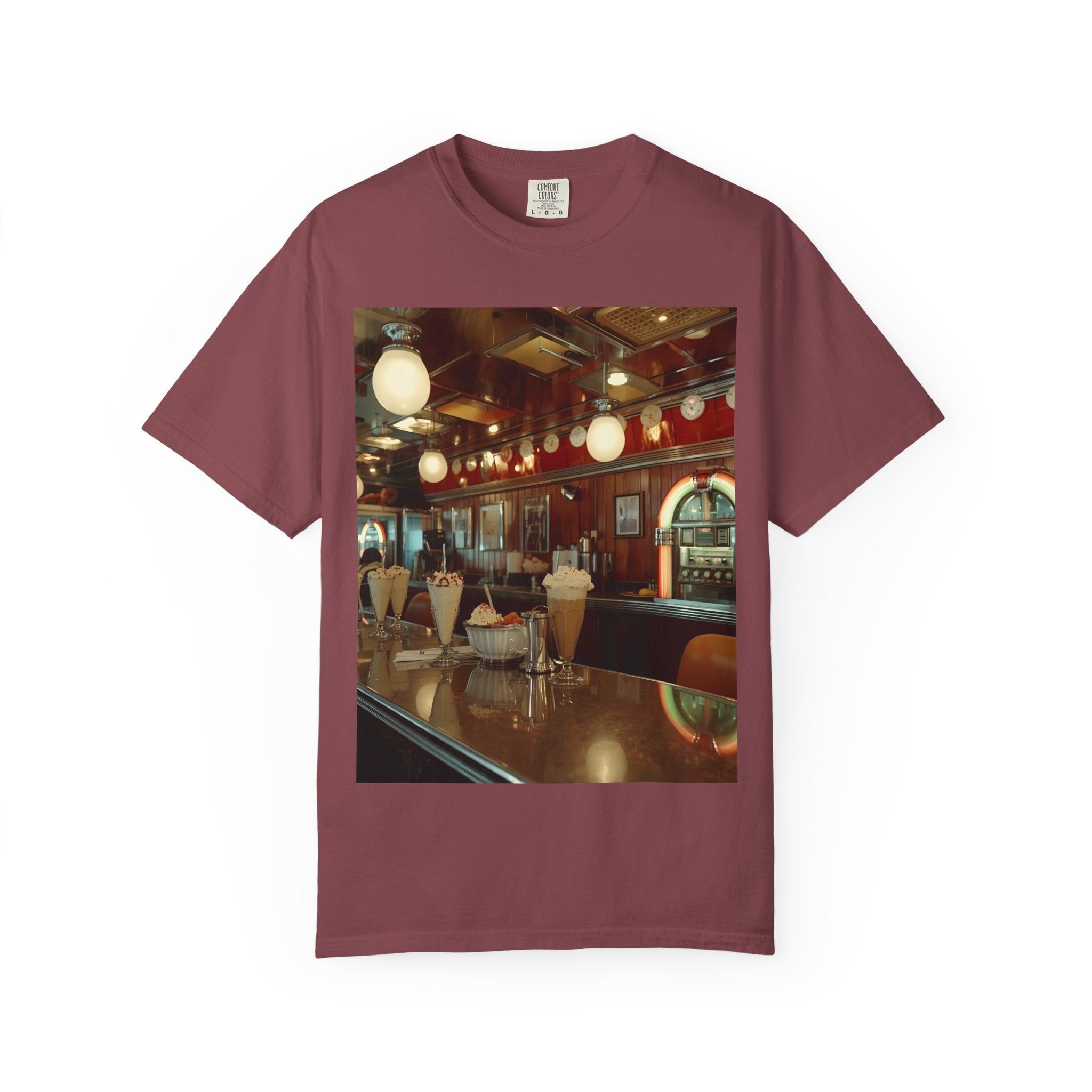 Cozy Cafe Vibe T-Shirt | Unisex Garment-Dyed Tee for Casual Outings, Vintage Style, Ice Cream Lovers, Retro Aesthetic, Everyday Wear