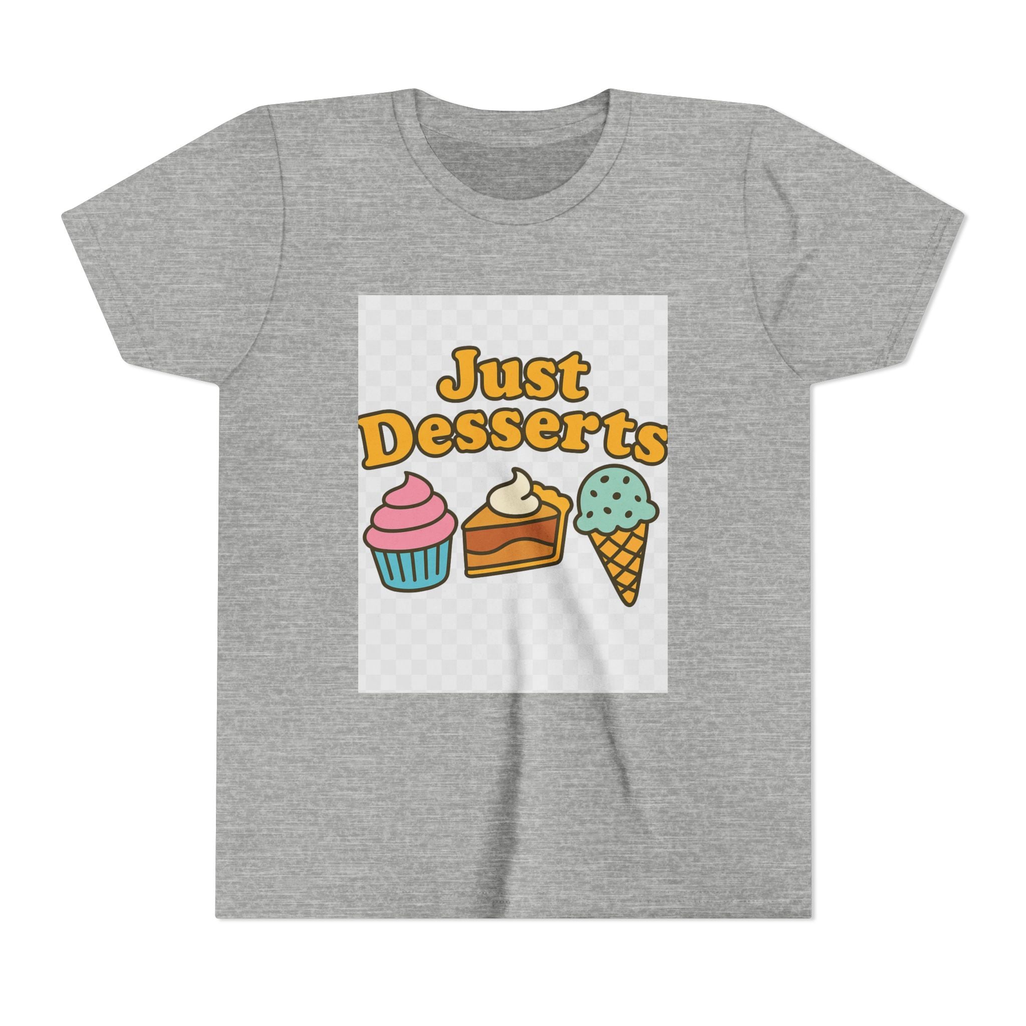 Youth Short Sleeve Tee - Just Desserts Ice Cream and Cupcake Graphic T-Shirt