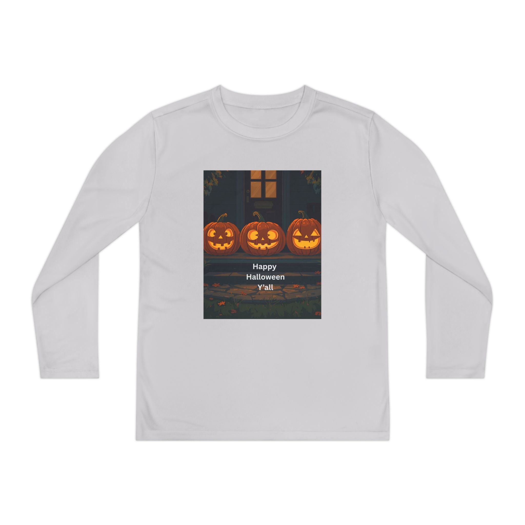 Halloween Pumpkin Youth Long Sleeve Competitor Tee