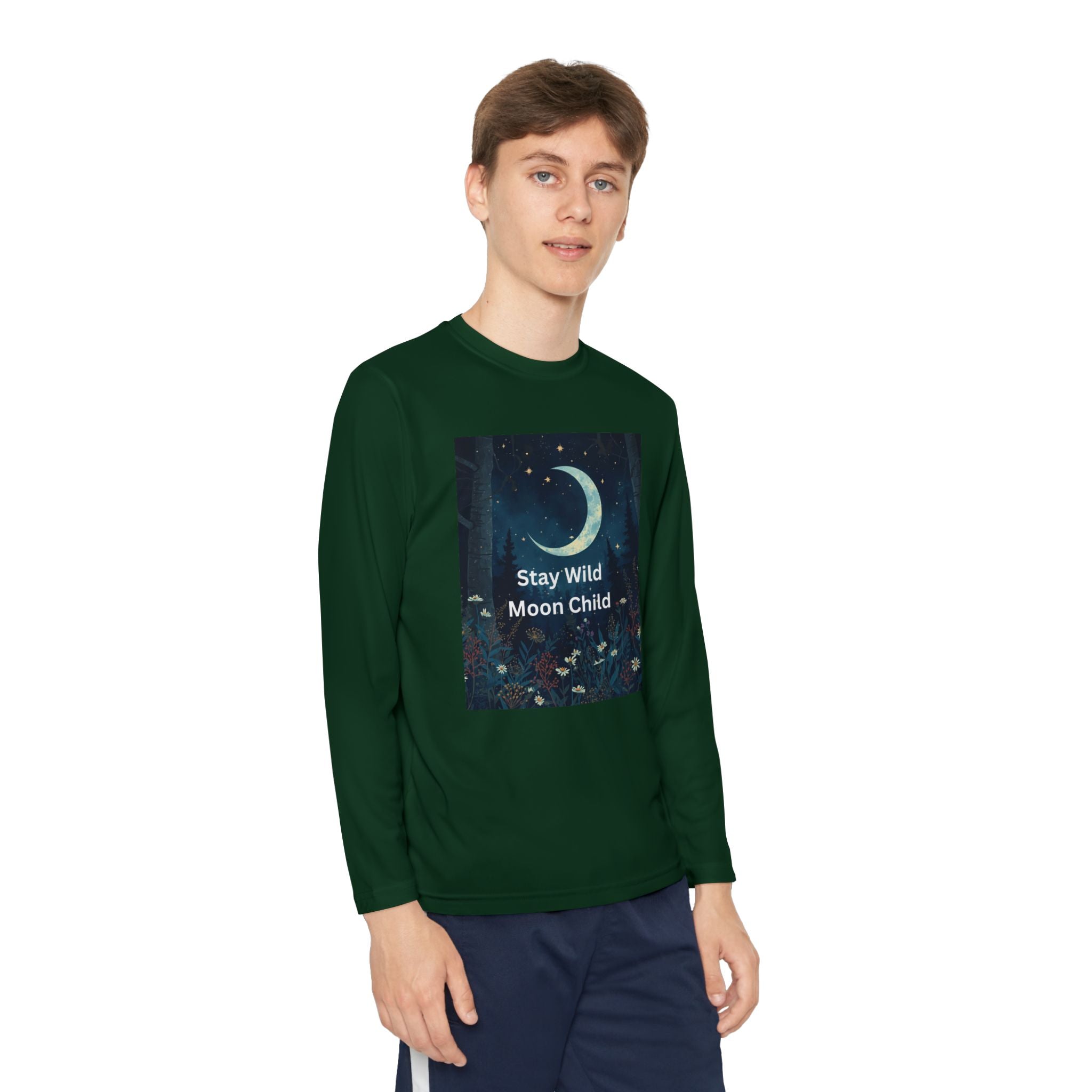 Stay Wild Moon Child Youth Long Sleeve Competitor Tee