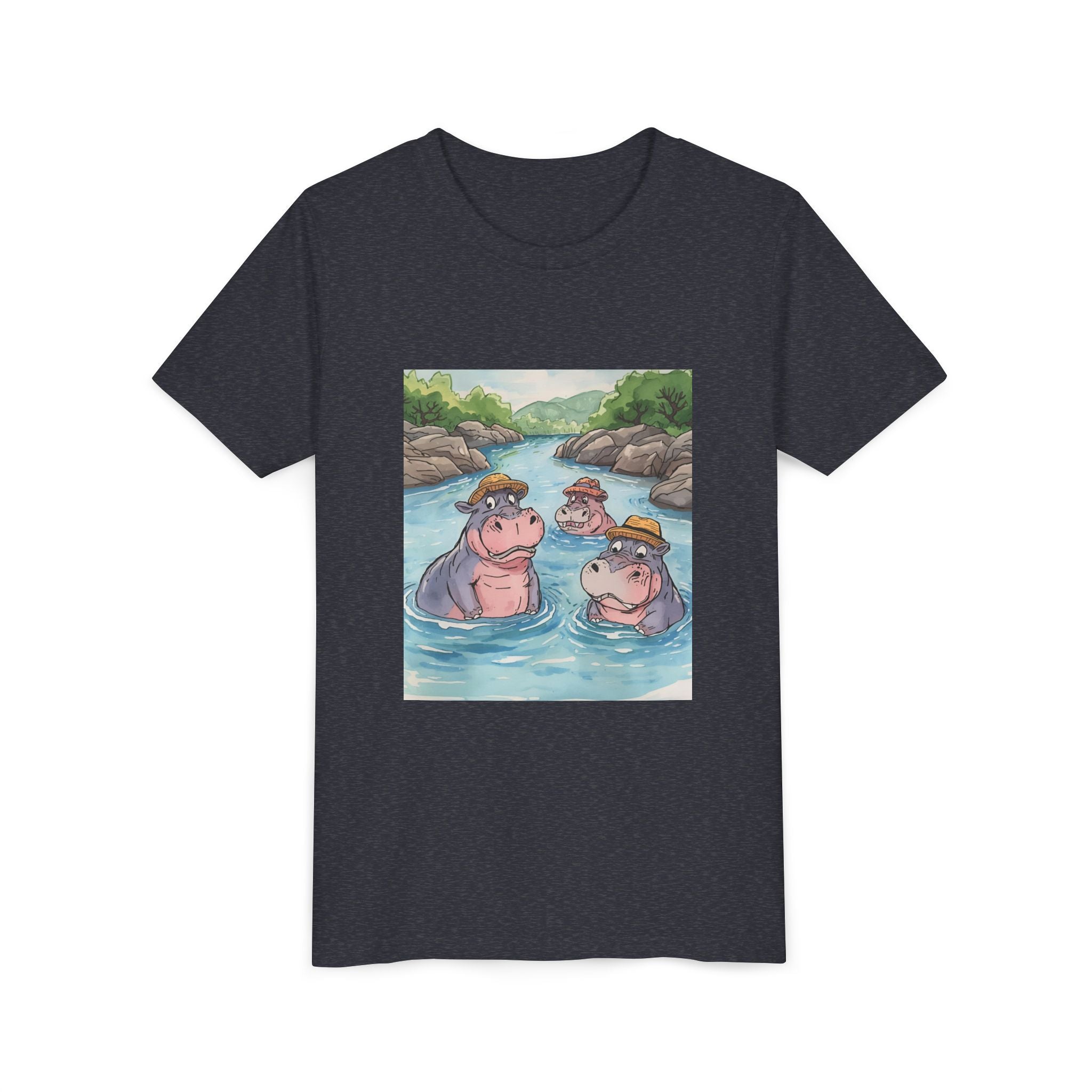 Hippo Cute Youth Short Sleeve Tee
