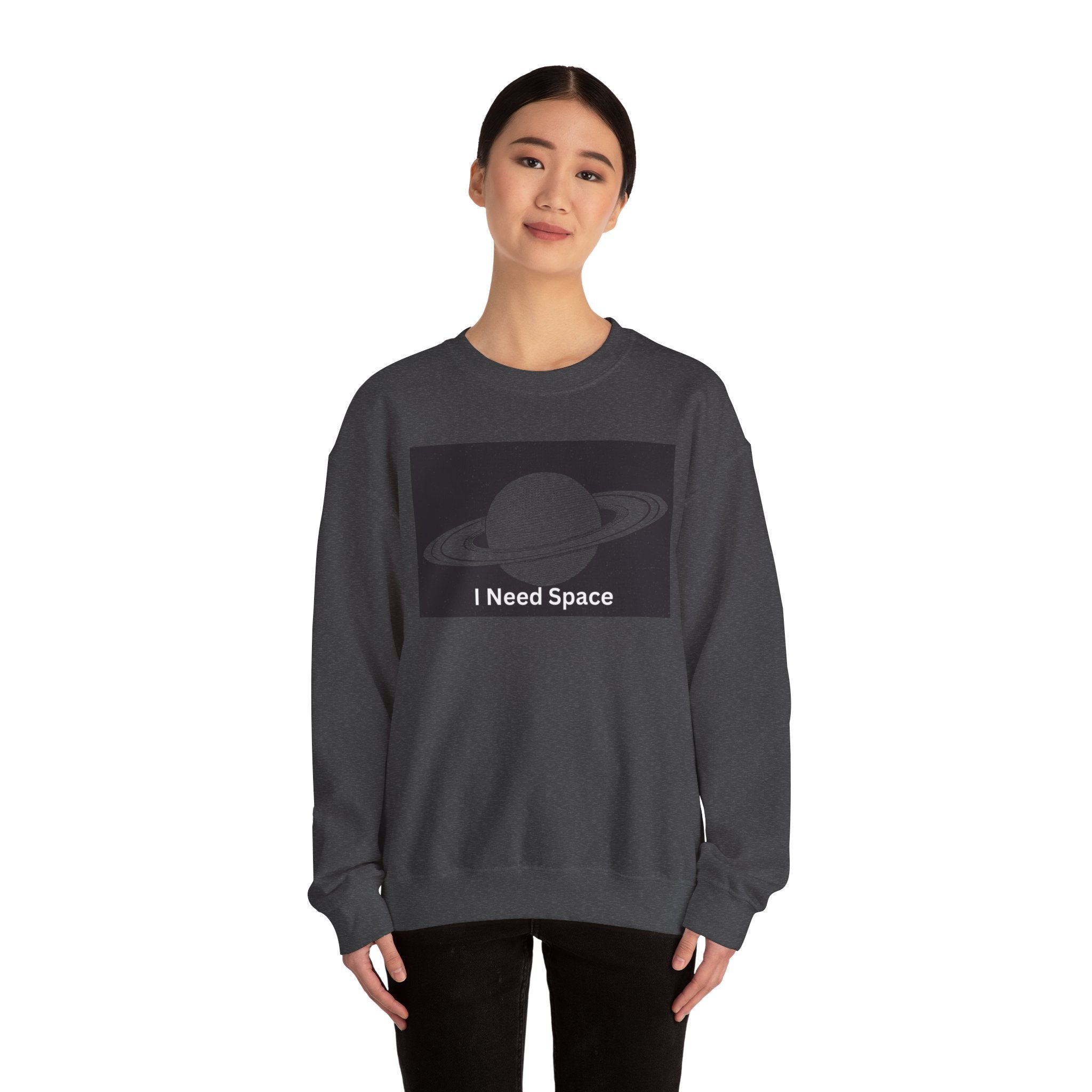 Cosmic Space Sweatshirt, I Need Space Crewneck, Unisex Fashion, Planetary Gift, Galaxy Lover Gift, Relaxed Fit Pullover