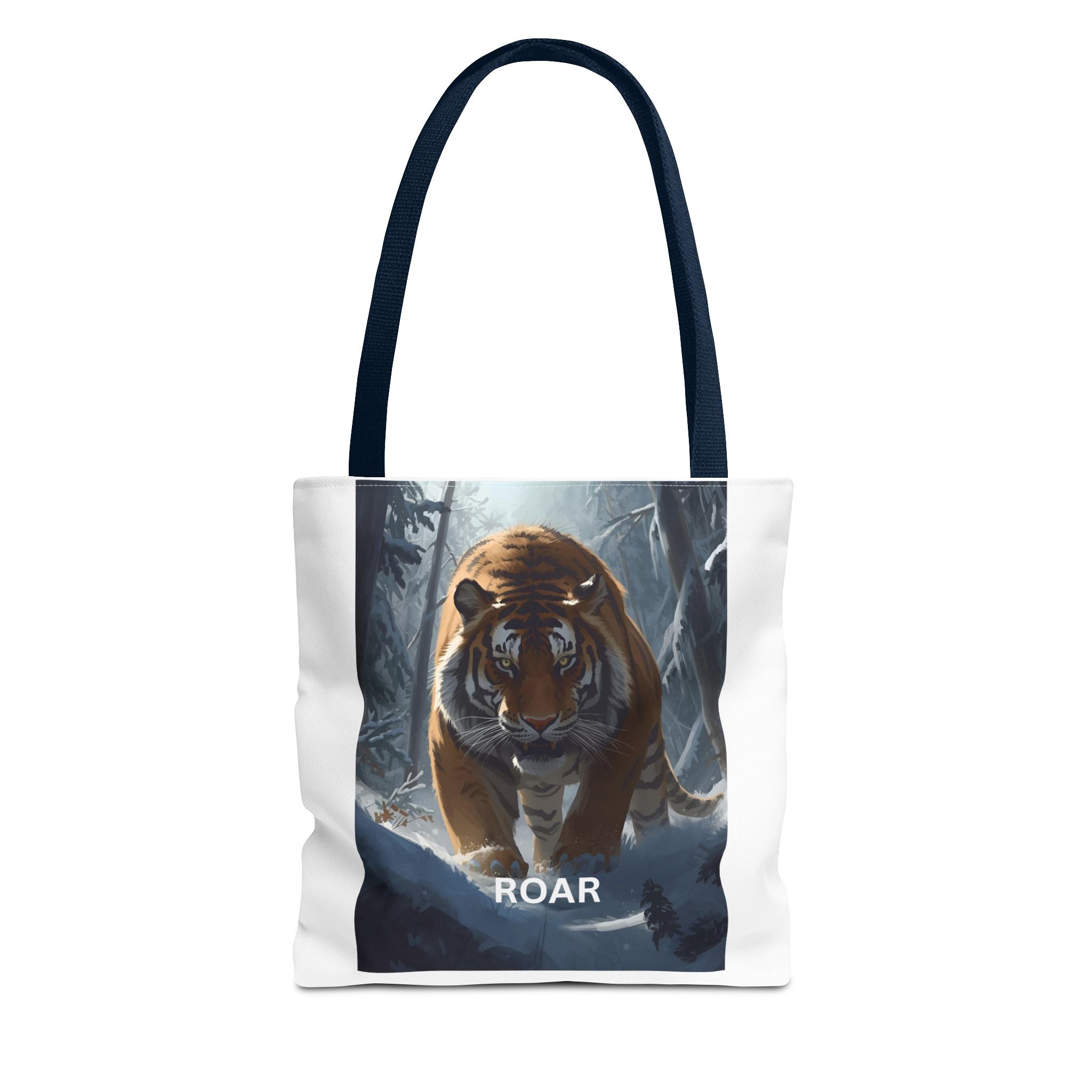 Majestic Tiger Snow Roar Tote Bag | Roar Wildlife Bag, Eco Friendly Tote, Animal Lover Gift, Stylish Shopping Bag, Nature-Theme Accessories