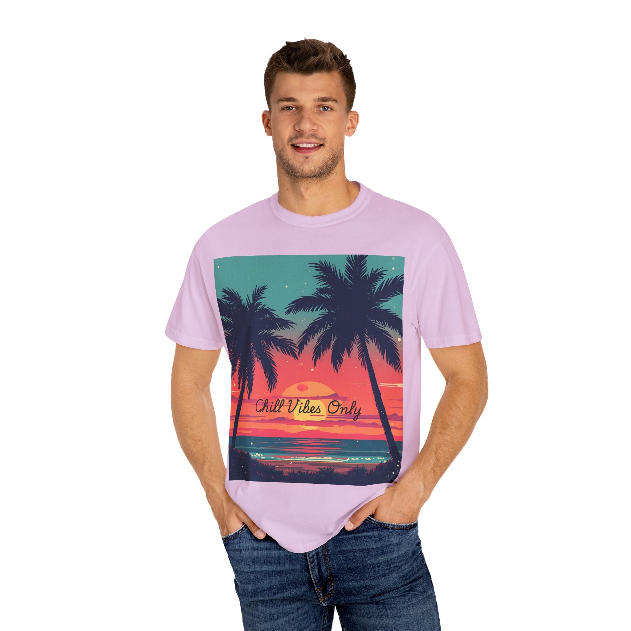 Tropical Sunset Unisex Garment-Dyed T-shirt