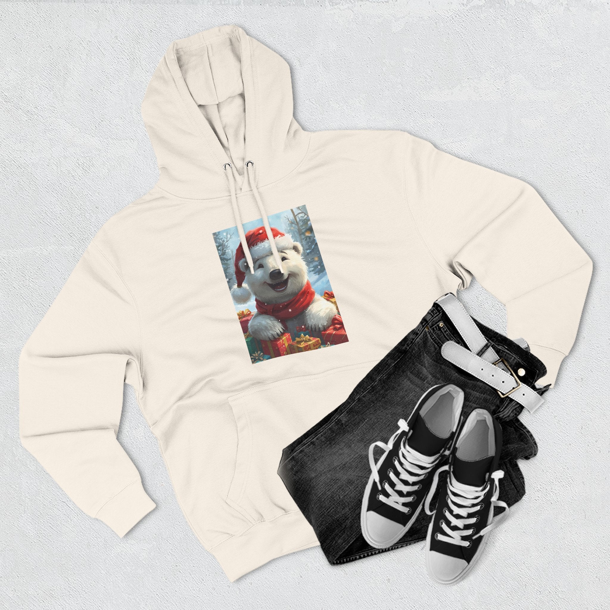 Cozy Winter Hoodie, Festive Fleece Sweatshirt with Cute Holiday Design, Perfect for Christmas Gifts, Casual Winter Wear, Dog Lover Apparel