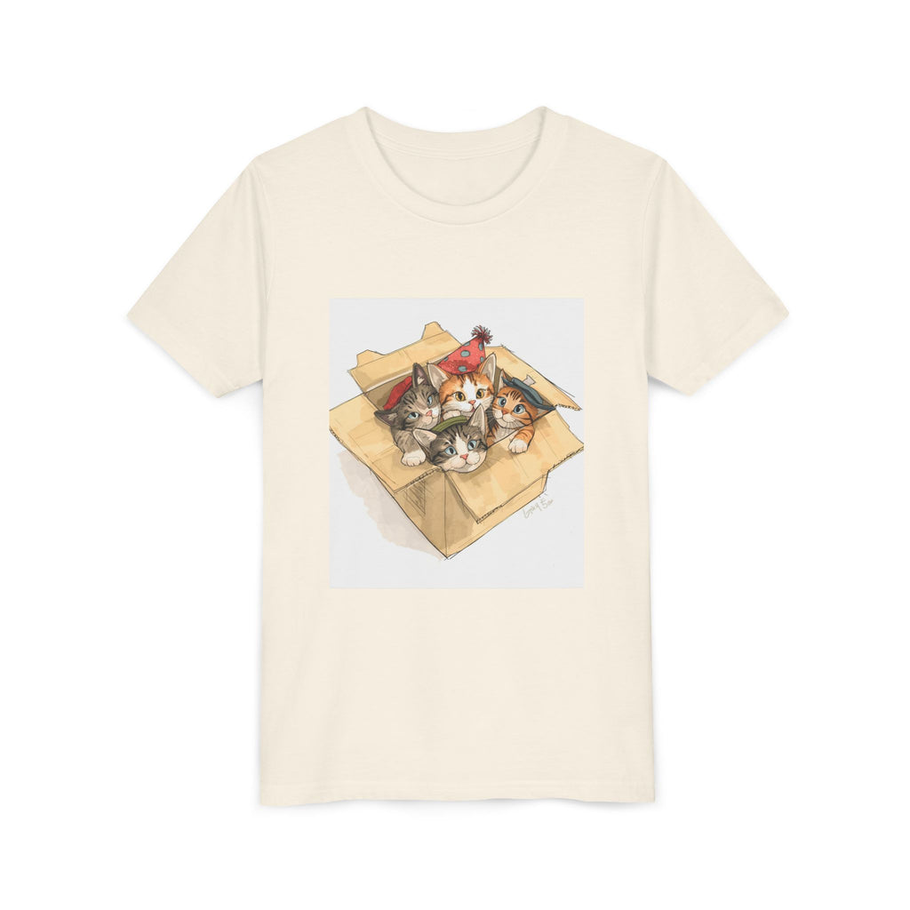 Cute Kittens In Box Youth Short Sleeve Tee