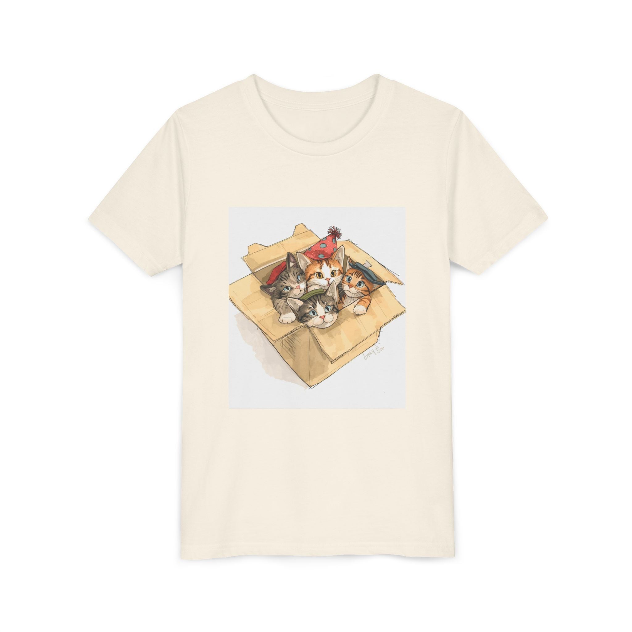 Cute Kittens In Box Youth Short Sleeve Tee