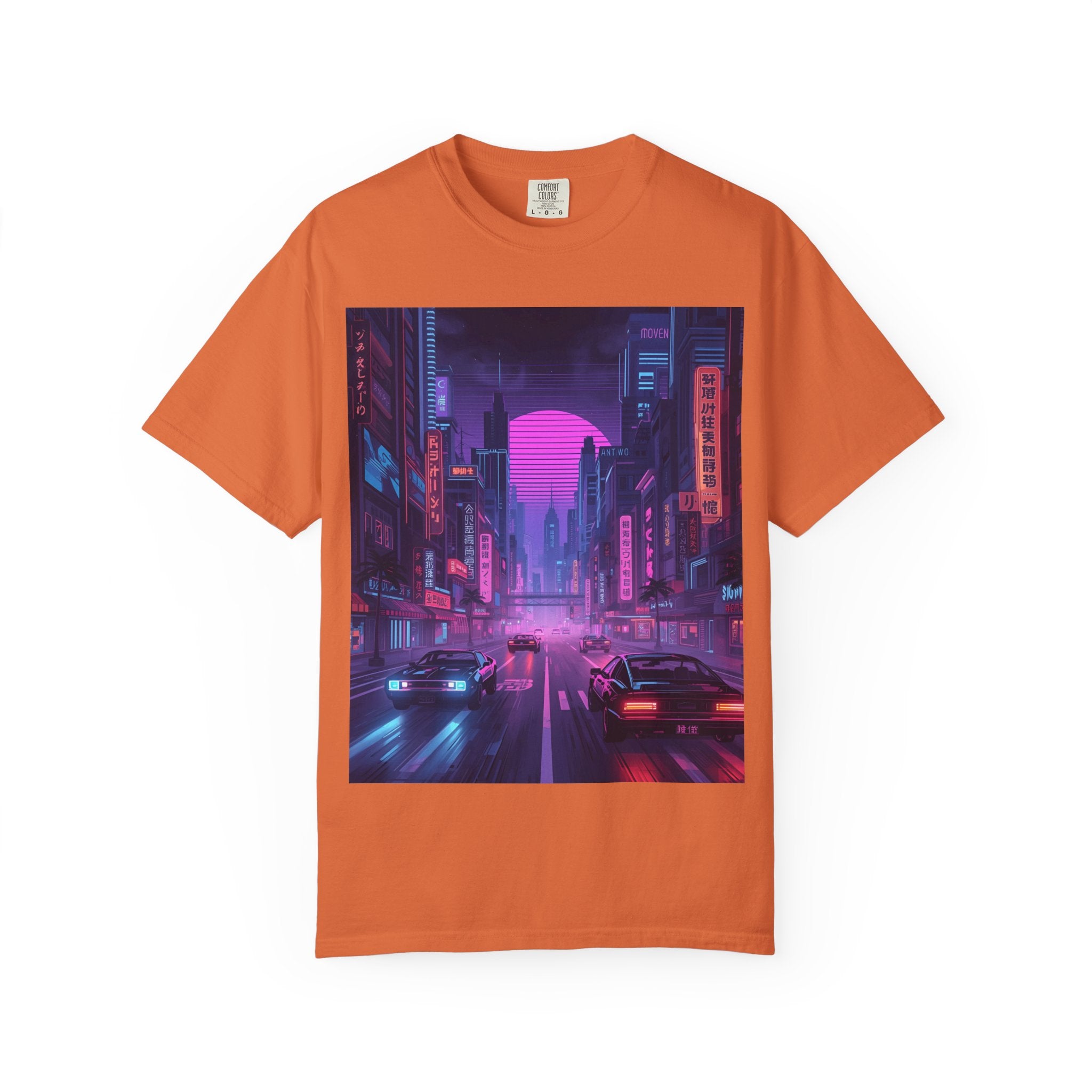 Futuristic Neon Cityscape T-Shirt, Retro Graphic Tee, Unisex Streetwear, Urban Vibe Shirt, Gift for Gamers, Summer Outfit