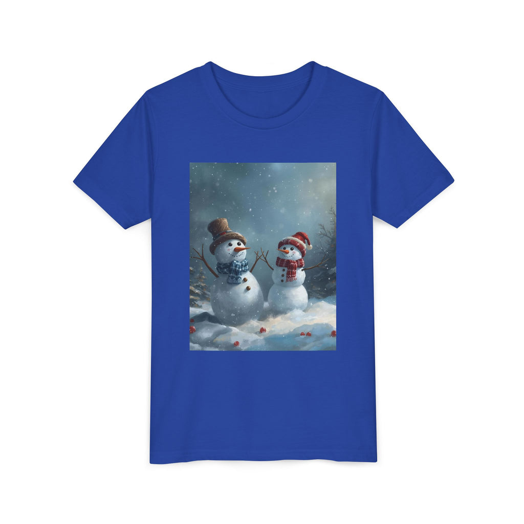 Youth Christmas Snowman Tee, Winter T-Shirt, Christmas Gift, Holiday Apparel, Kids Winter Wear, Cute Snowman Design