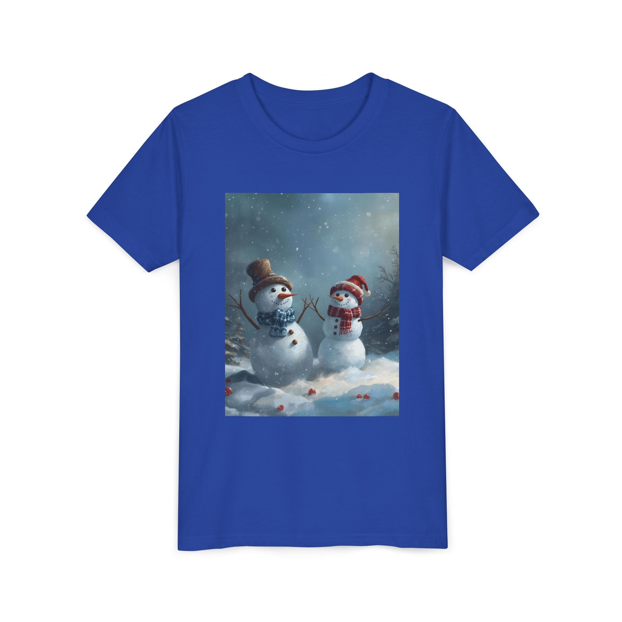Youth Christmas Snowman Tee, Winter T-Shirt, Christmas Gift, Holiday Apparel, Kids Winter Wear, Cute Snowman Design