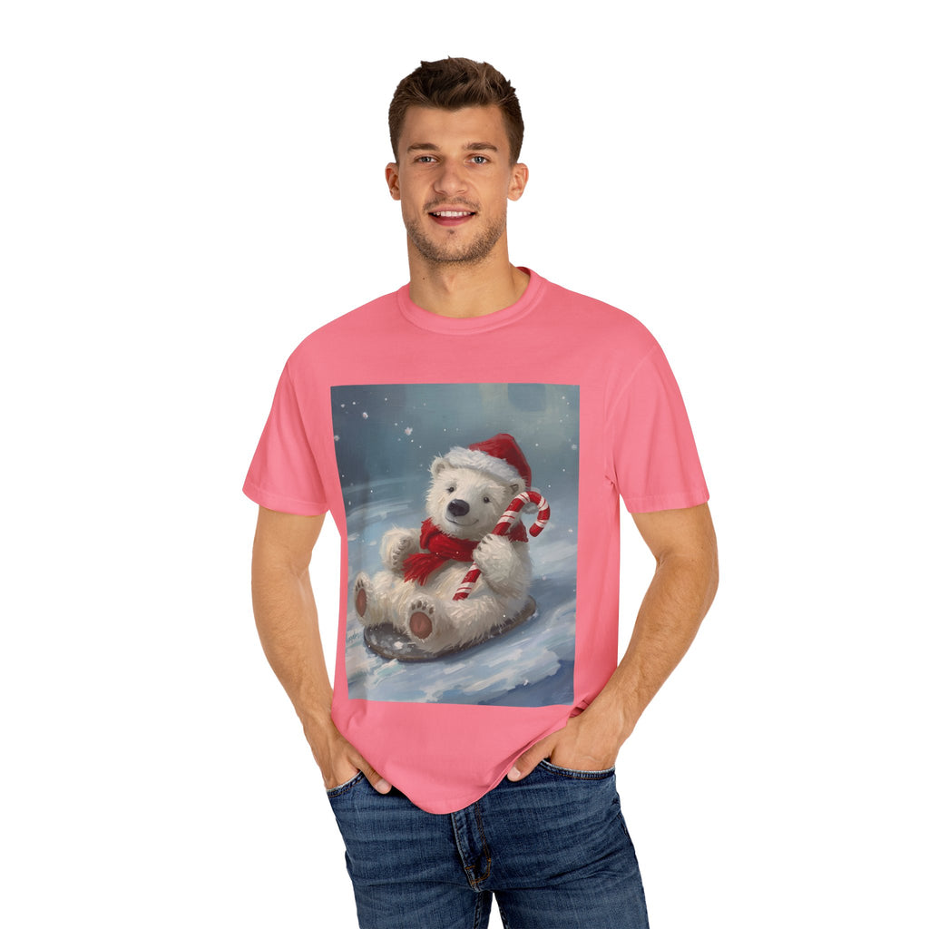 Cozy Christmas Bear T-Shirt, Winter Apparel, Holiday Gift, Family Matching Tee, Cute Polar Bear Design, Festive Outfit