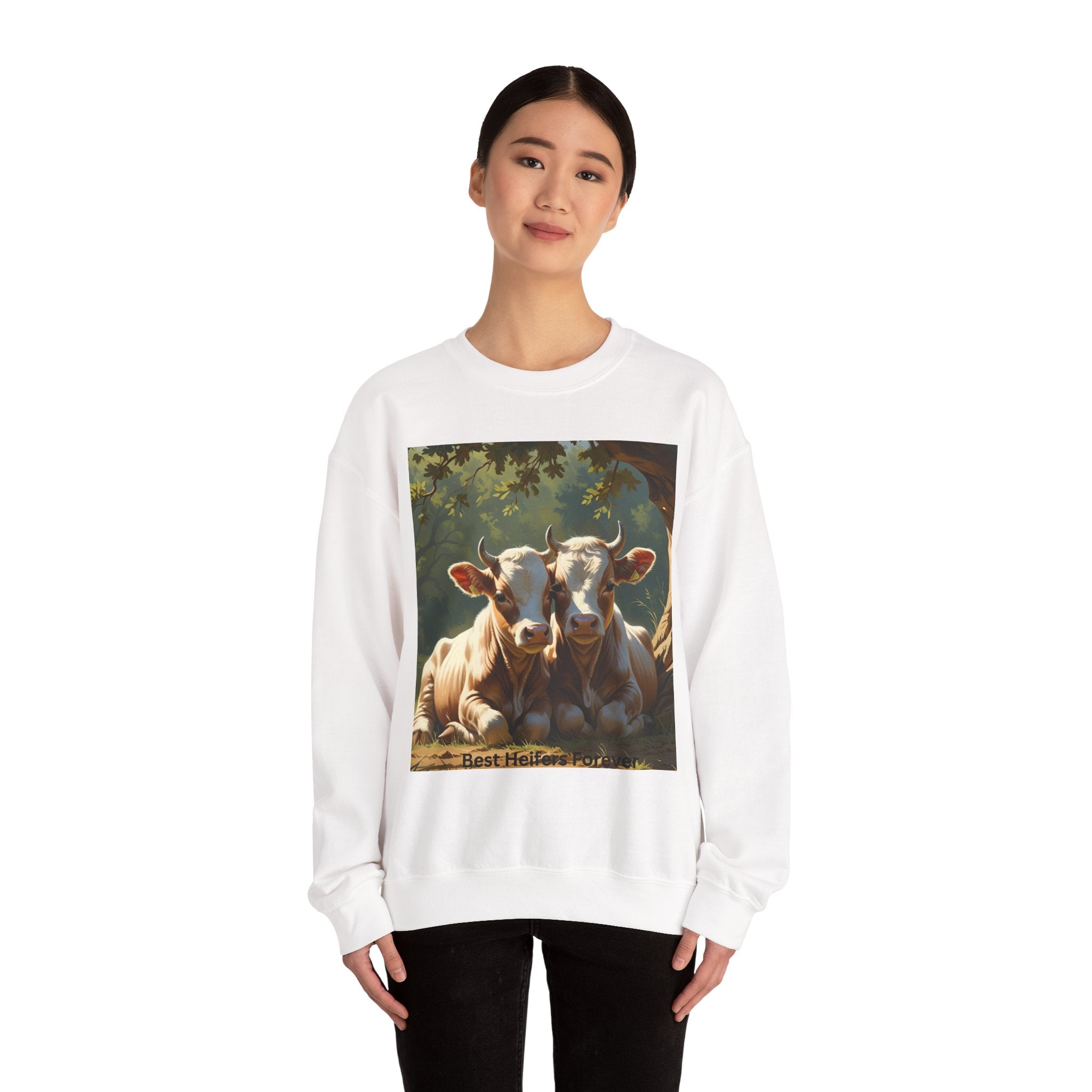 Cozy Cow Crewneck Sweatshirt, Unisex Pullover, Animal Lover Gift, Farmhouse Decor, Best Friends, Cute Sweatshirt